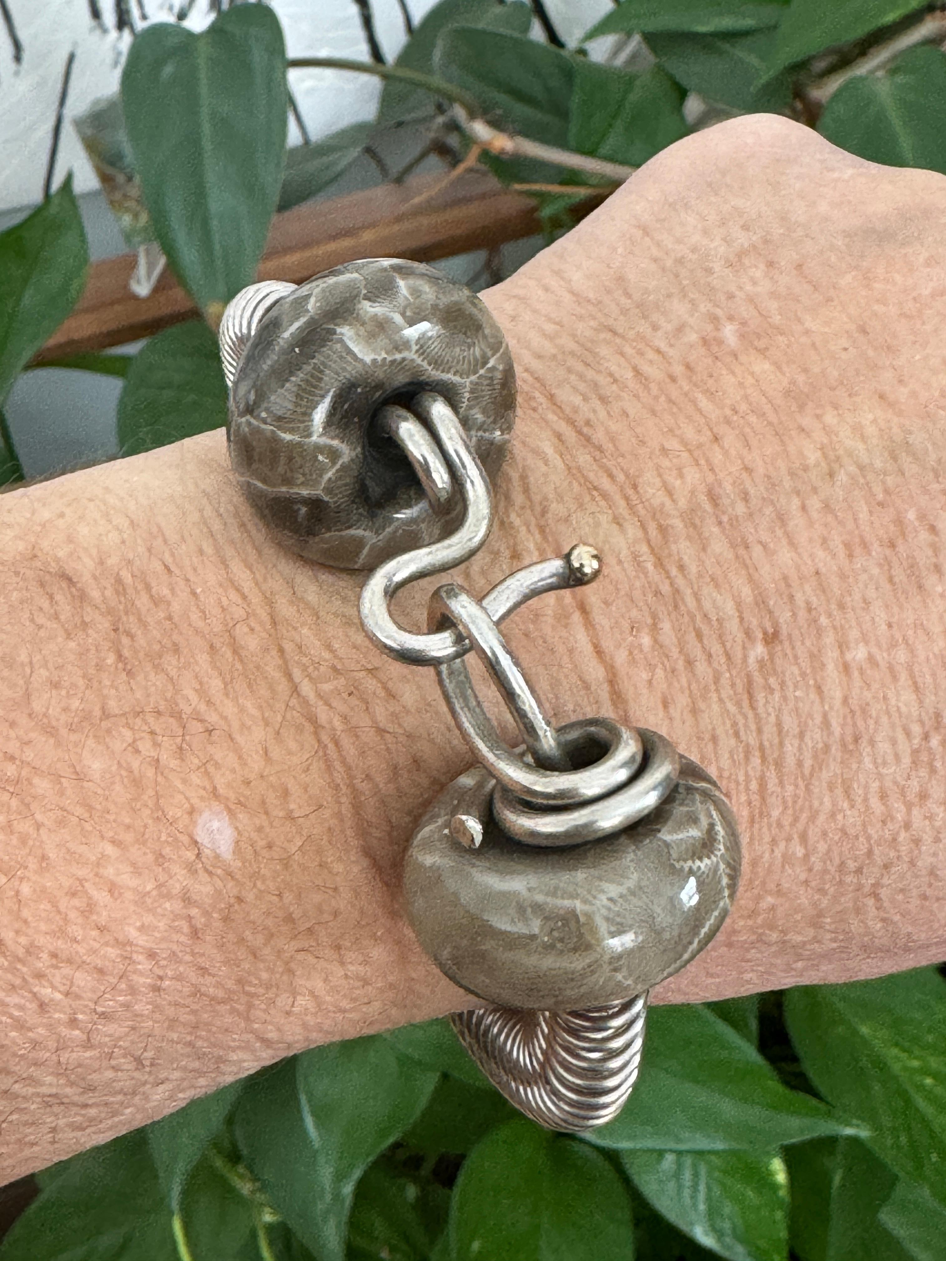 Sterling Silver Kathleen Dennison Hand Crafted Bracelet Glass Bead For Sale 8