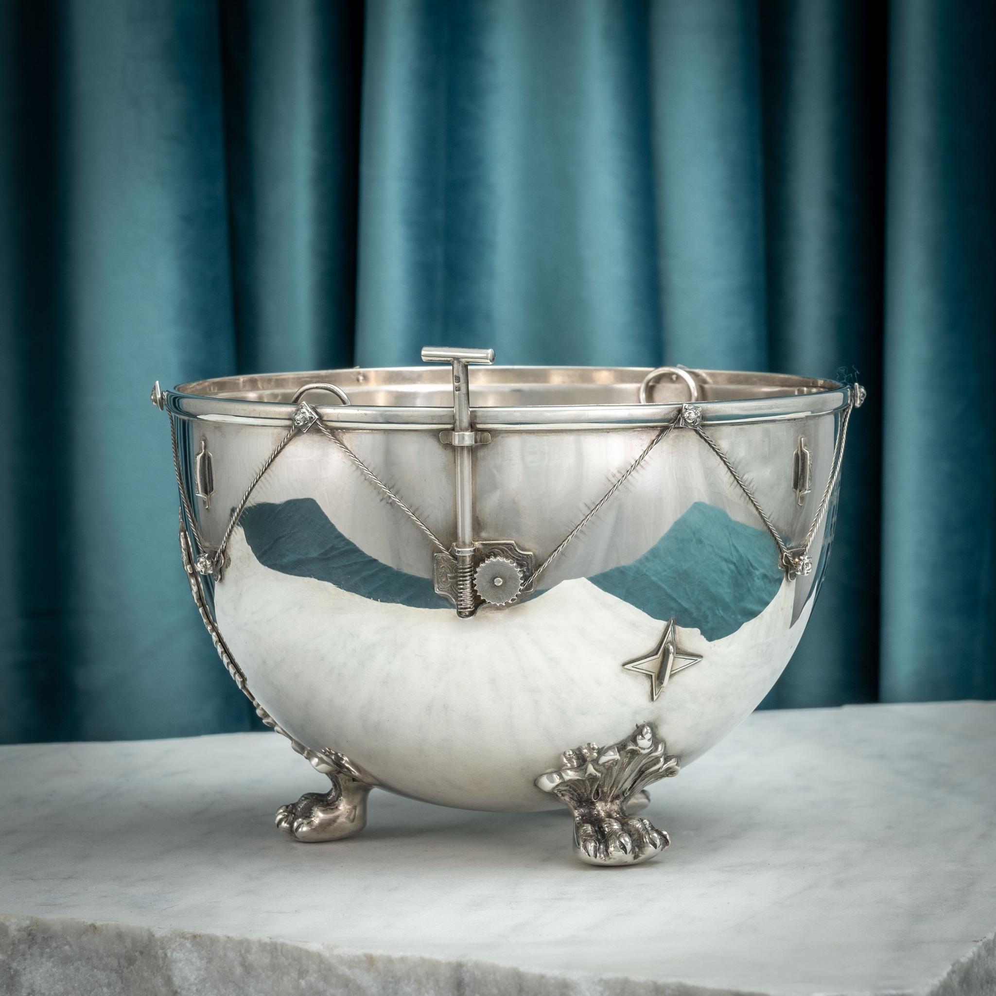 Mid-20th Century Sterling Silver 'Kettle Drum' Ice Cube Bucket, Hallmarked, London 1933