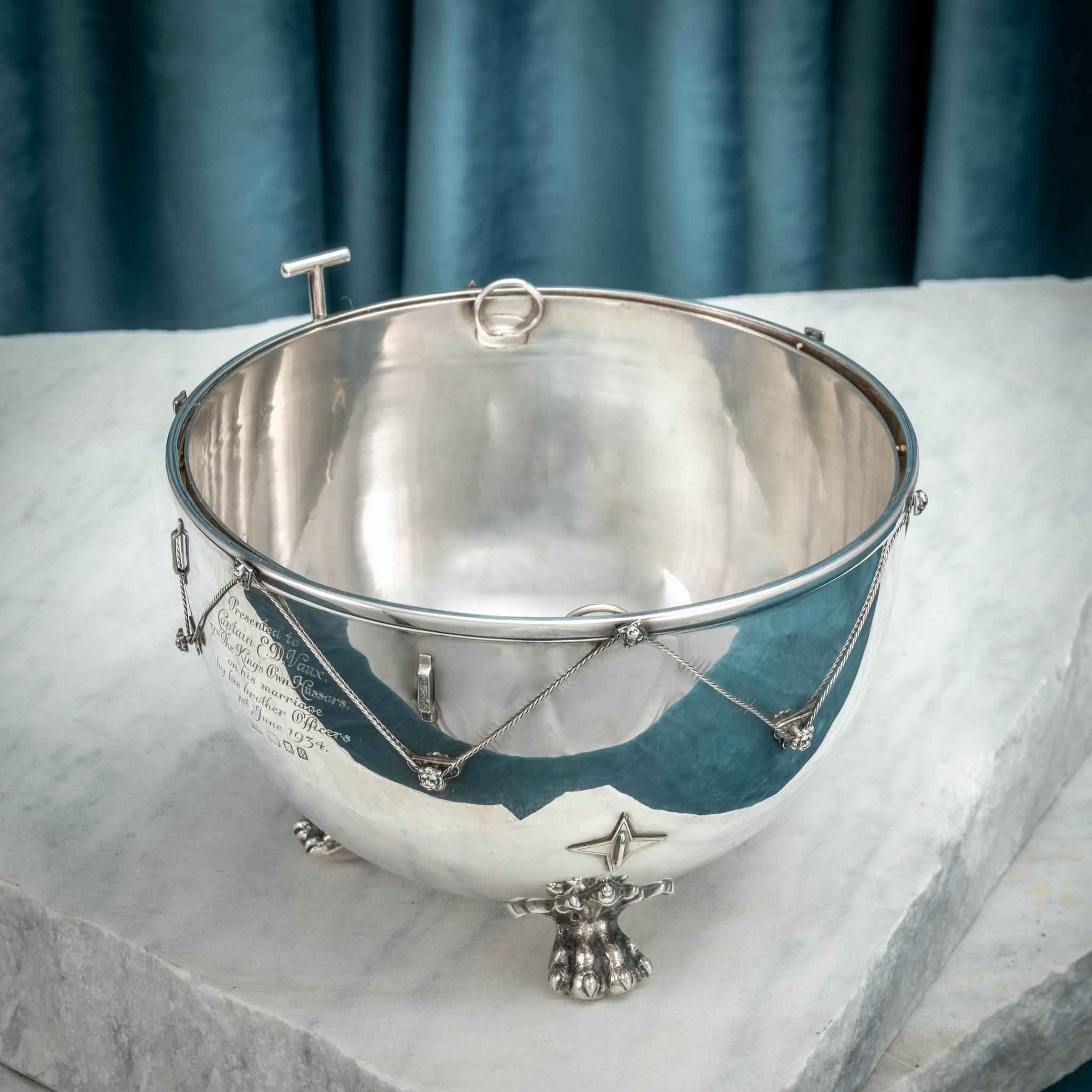 Sterling Silver 'Kettle Drum' Ice Cube Bucket, Hallmarked, London 1933 1