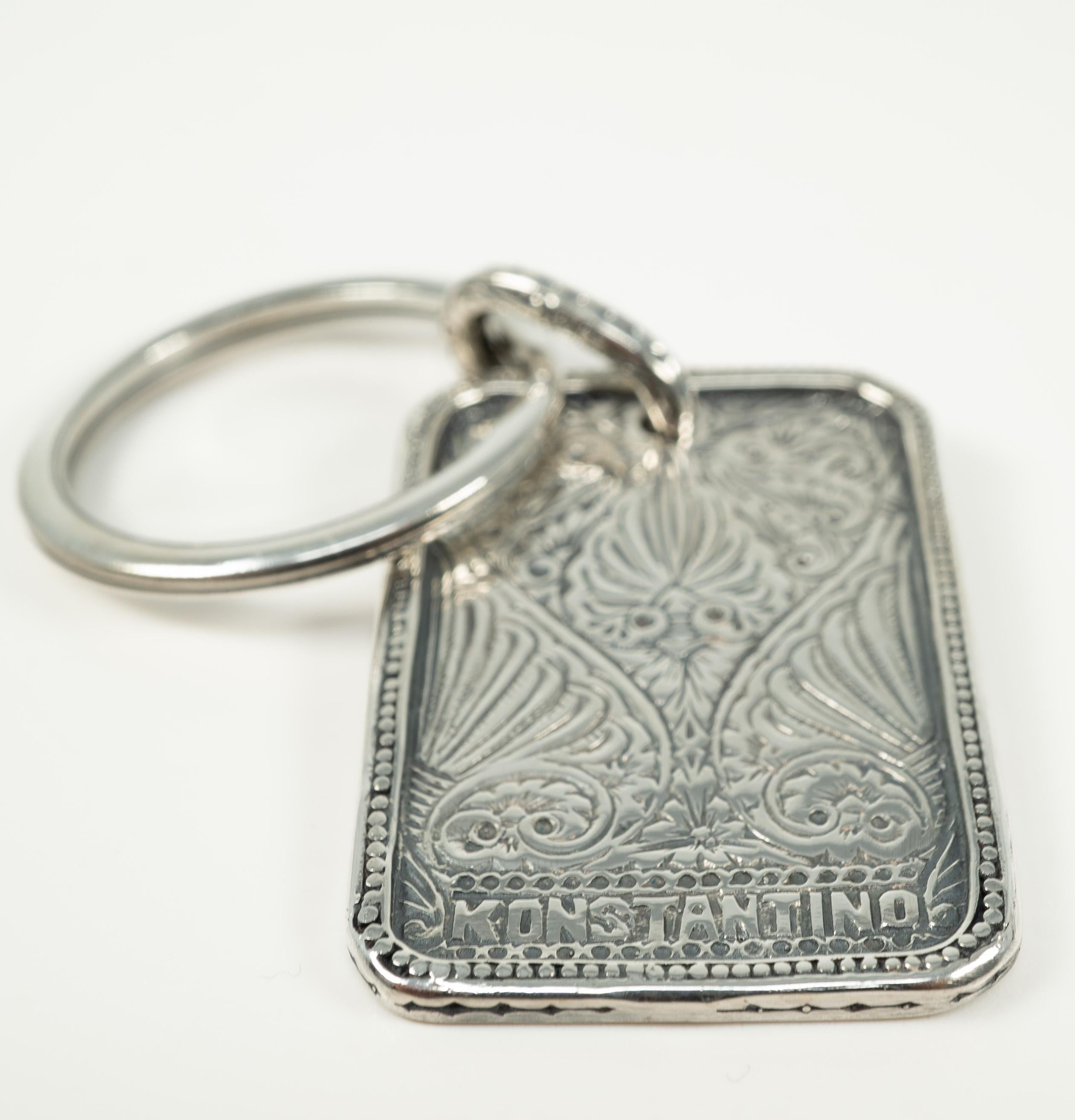 Sterling Silver Keychain by Konstantino In Good Condition In Dallas, TX