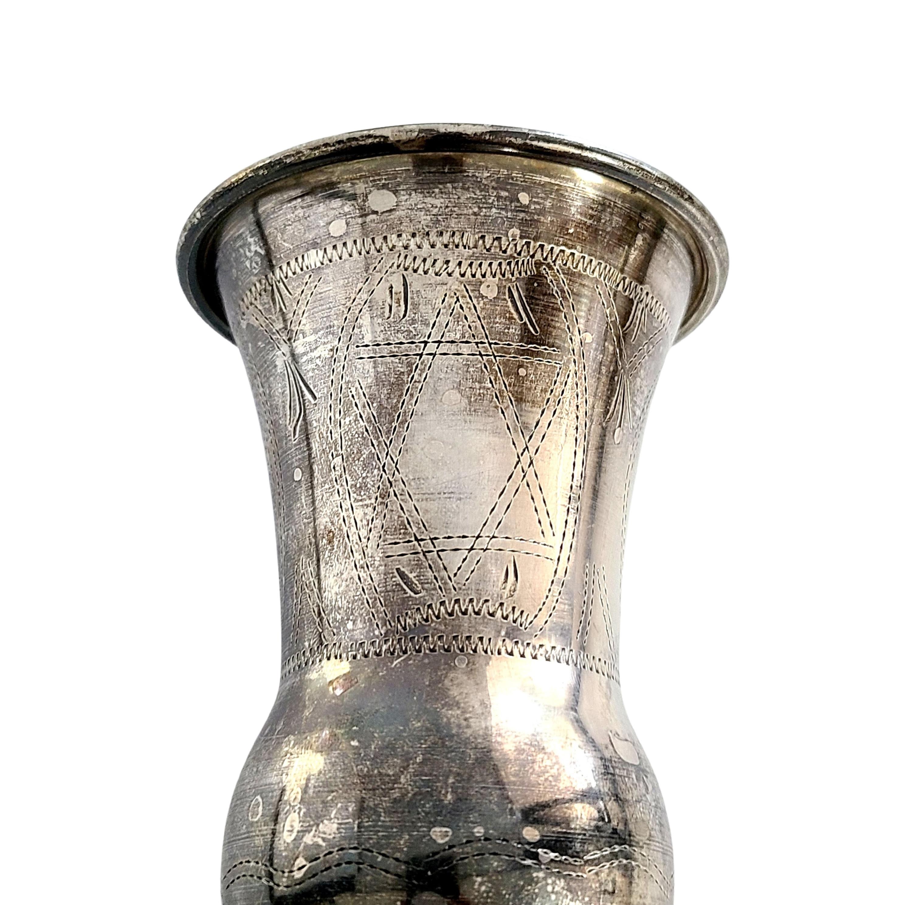 Kiddush-Tasse/Kochkelch aus Sterlingsilber mit Monogramm 2
