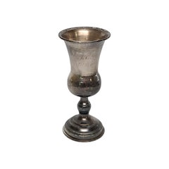 Vintage Sterling Silver Kiddush Cup Goblet with Monogram