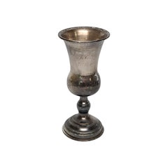 Retro Sterling Silver Kiddush Cup Goblet with Monogram