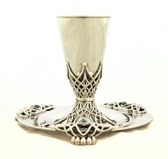 Sterling Silver Kiddush Cup & Plate