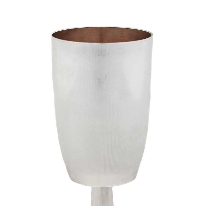 Sterling Silver Kiddush Cup and Plate For Sale at 1stDibs