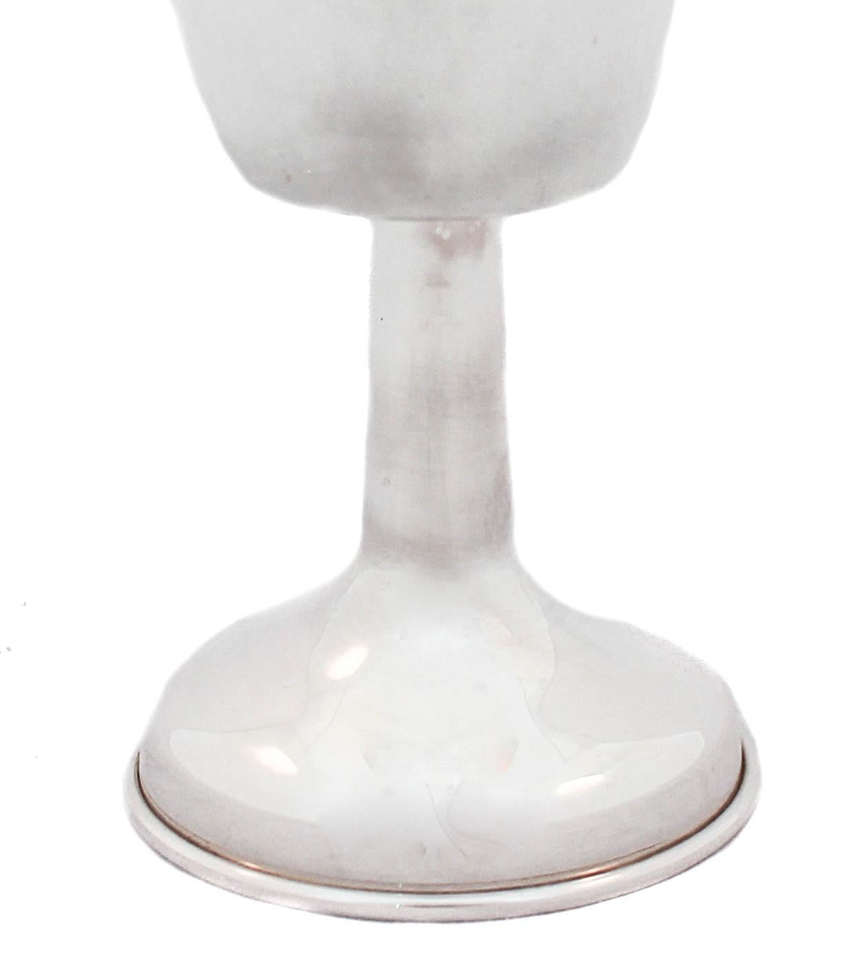 Contemporary Sterling Silver Kiddush Cup & Plate For Sale
