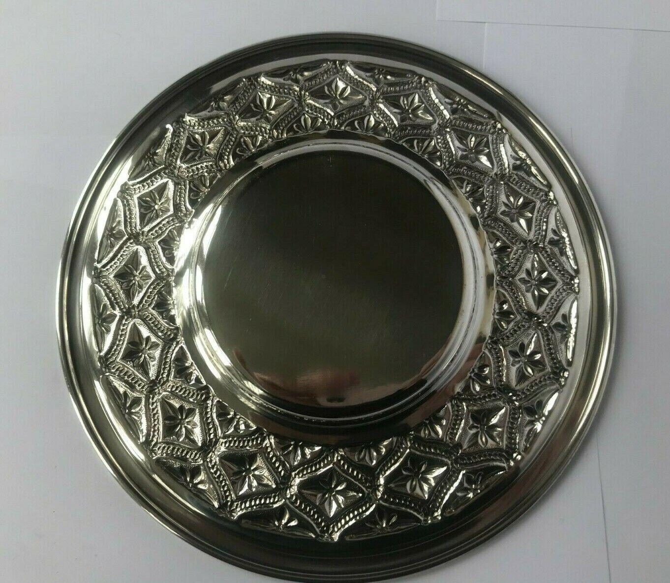 Sterling Silver Kiddush Plate by Hadad In Excellent Condition For Sale In London, GB