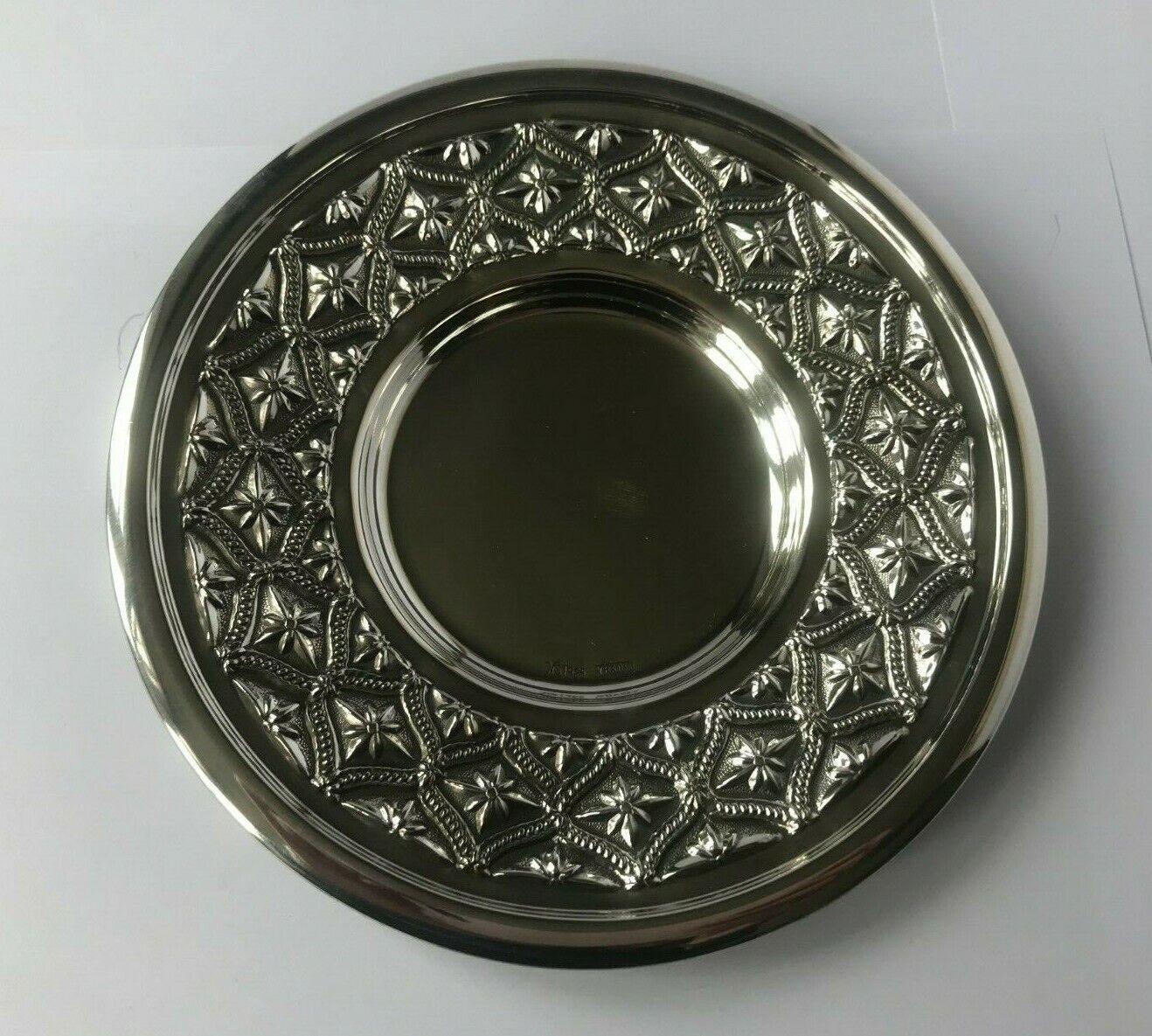 Sterling Silver Kiddush Plate by Hadad For Sale 1
