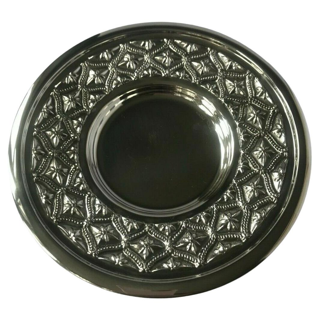 Sterling Silver Kiddush Plate by Hadad For Sale