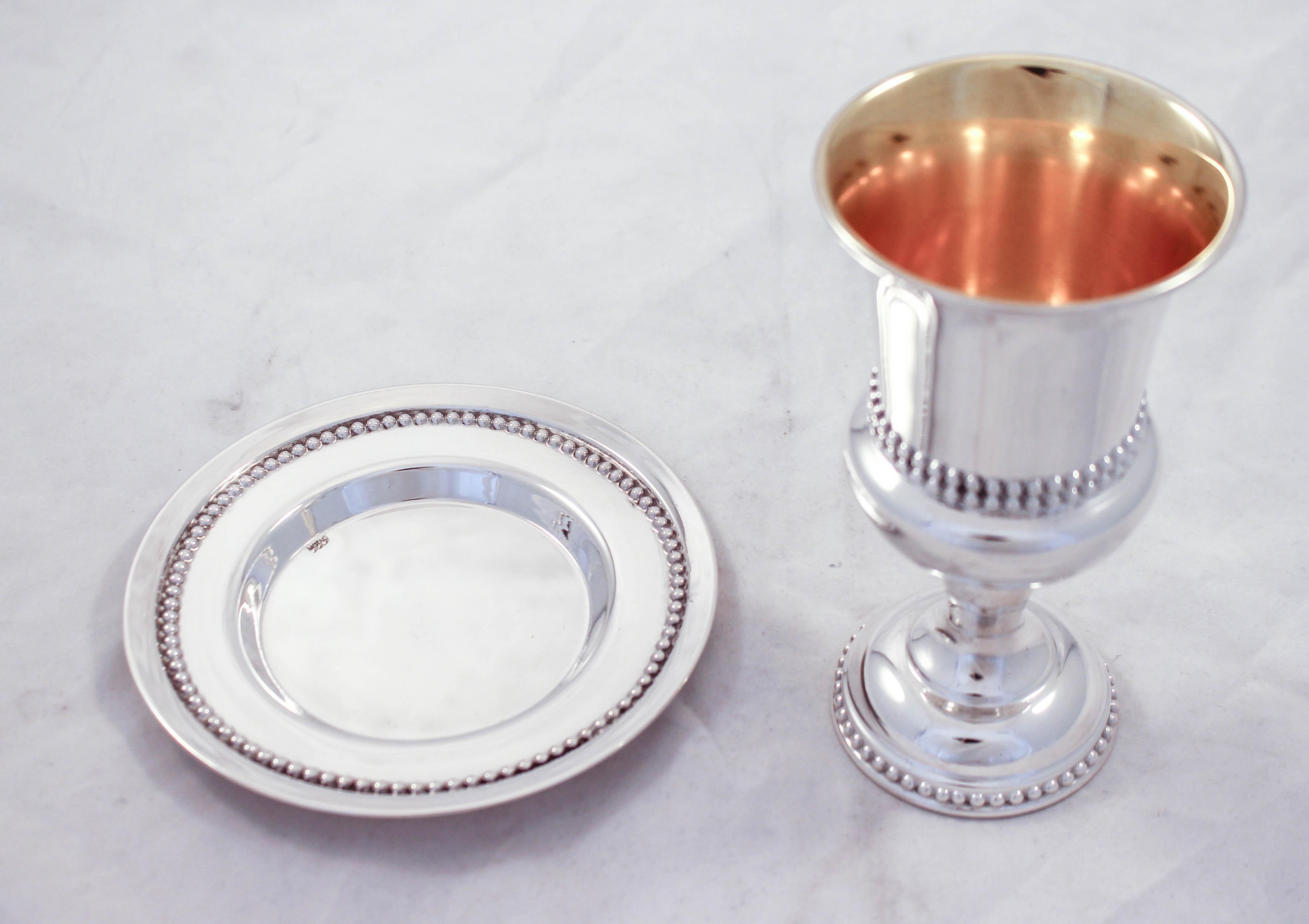 Contemporary Sterling Silver Kiddush Set For Sale