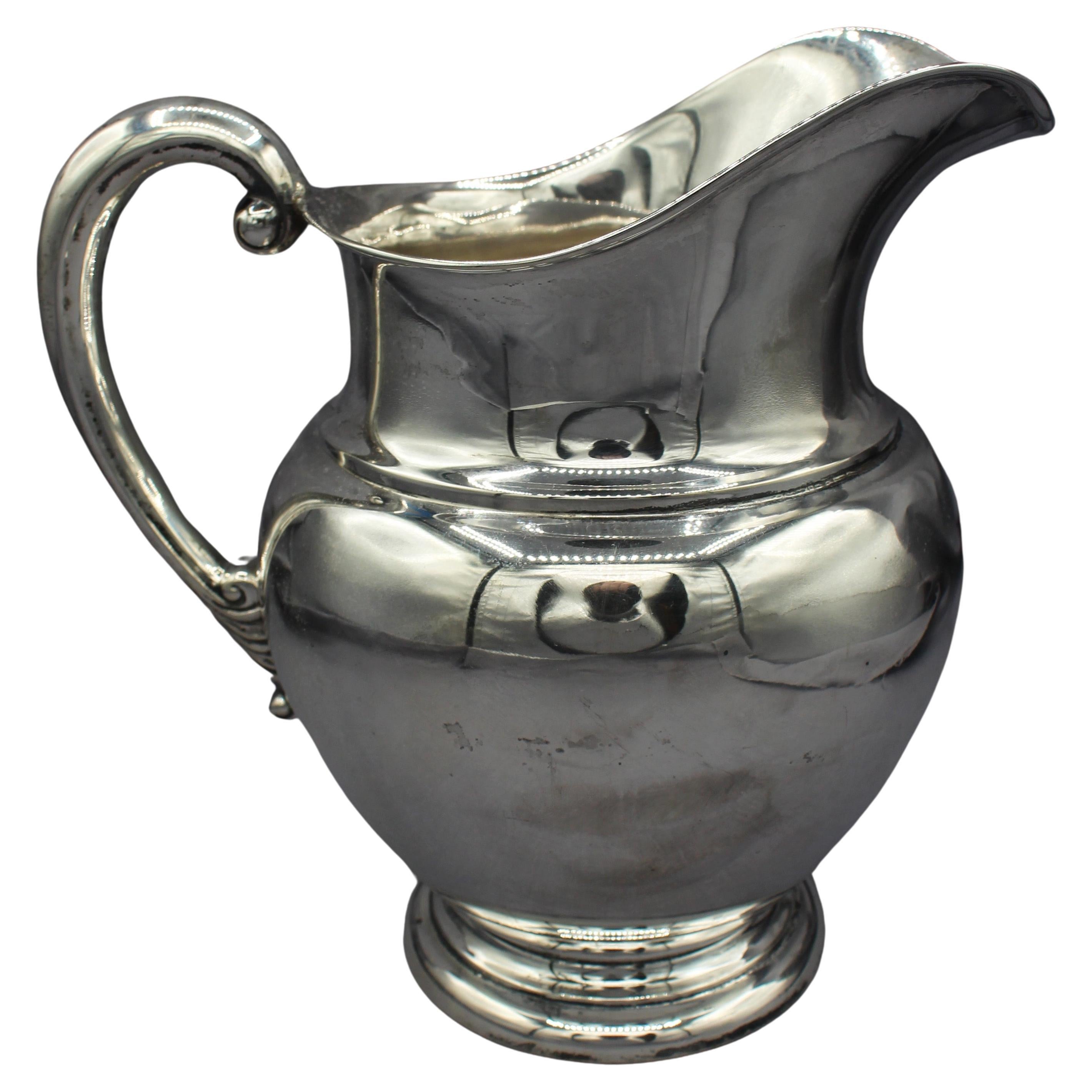 Sterling Silver Kingston Pattern Water Pitcher by Wallace, c.1950s For Sale