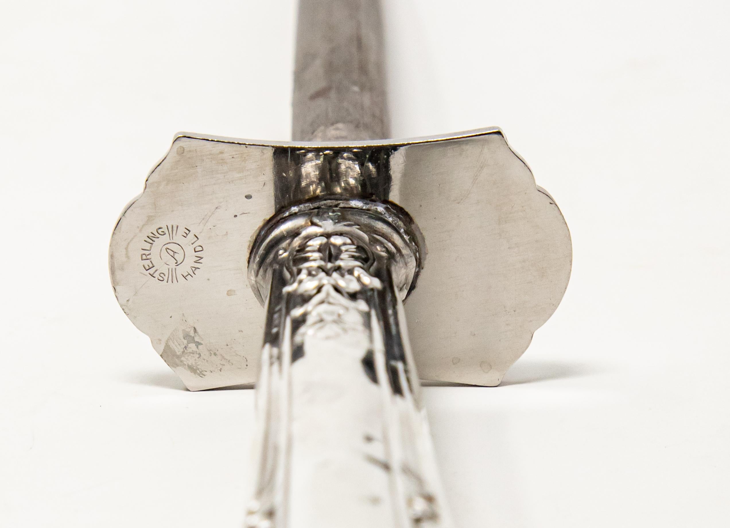 Forged Sterling Silver Knife Sharpener For Sale