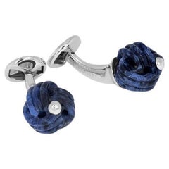 Sterling Silver Knot Cufflinks with Sodalite