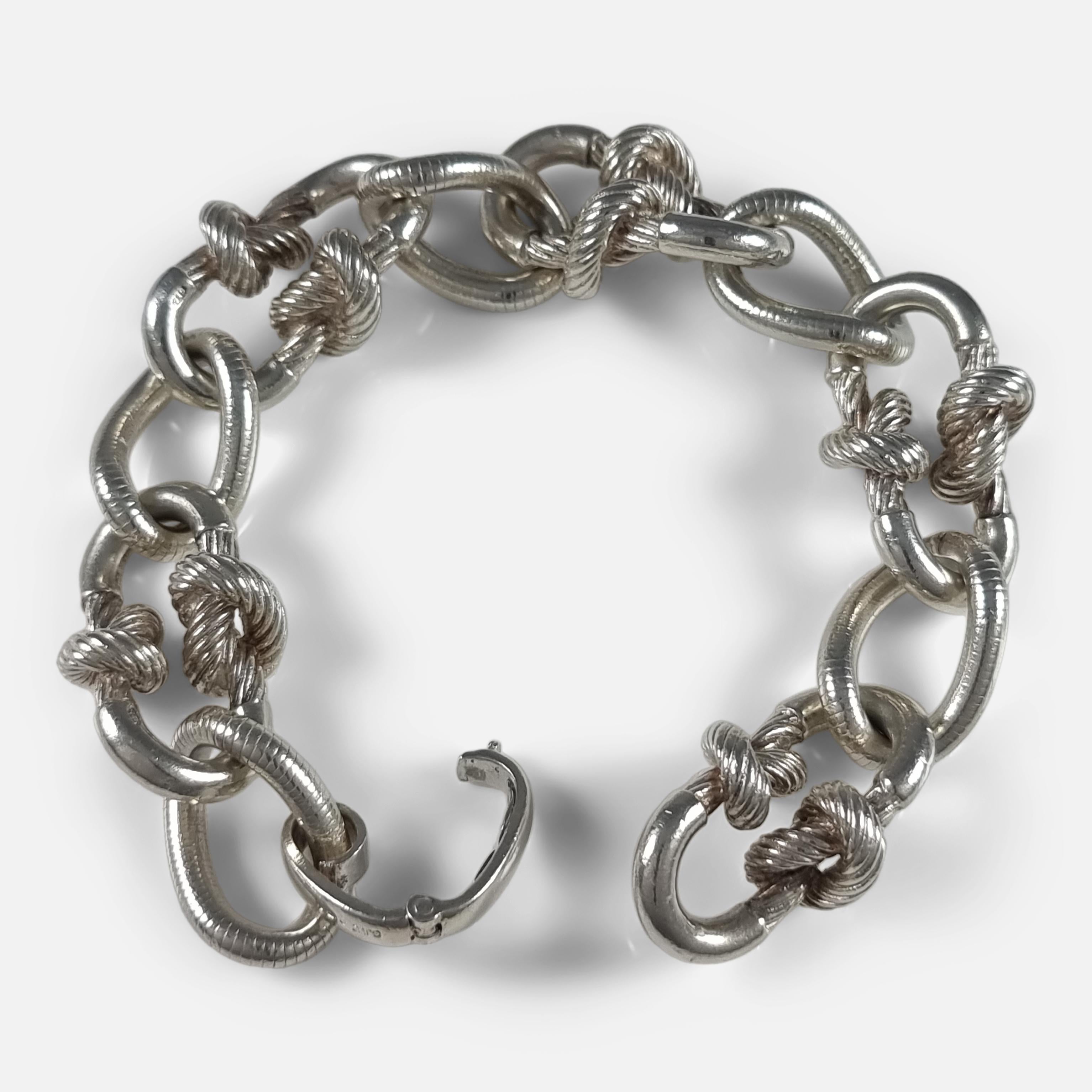 Sterling Silber Knoten Gliederarmband, von Grossé, 1971 im Angebot 6