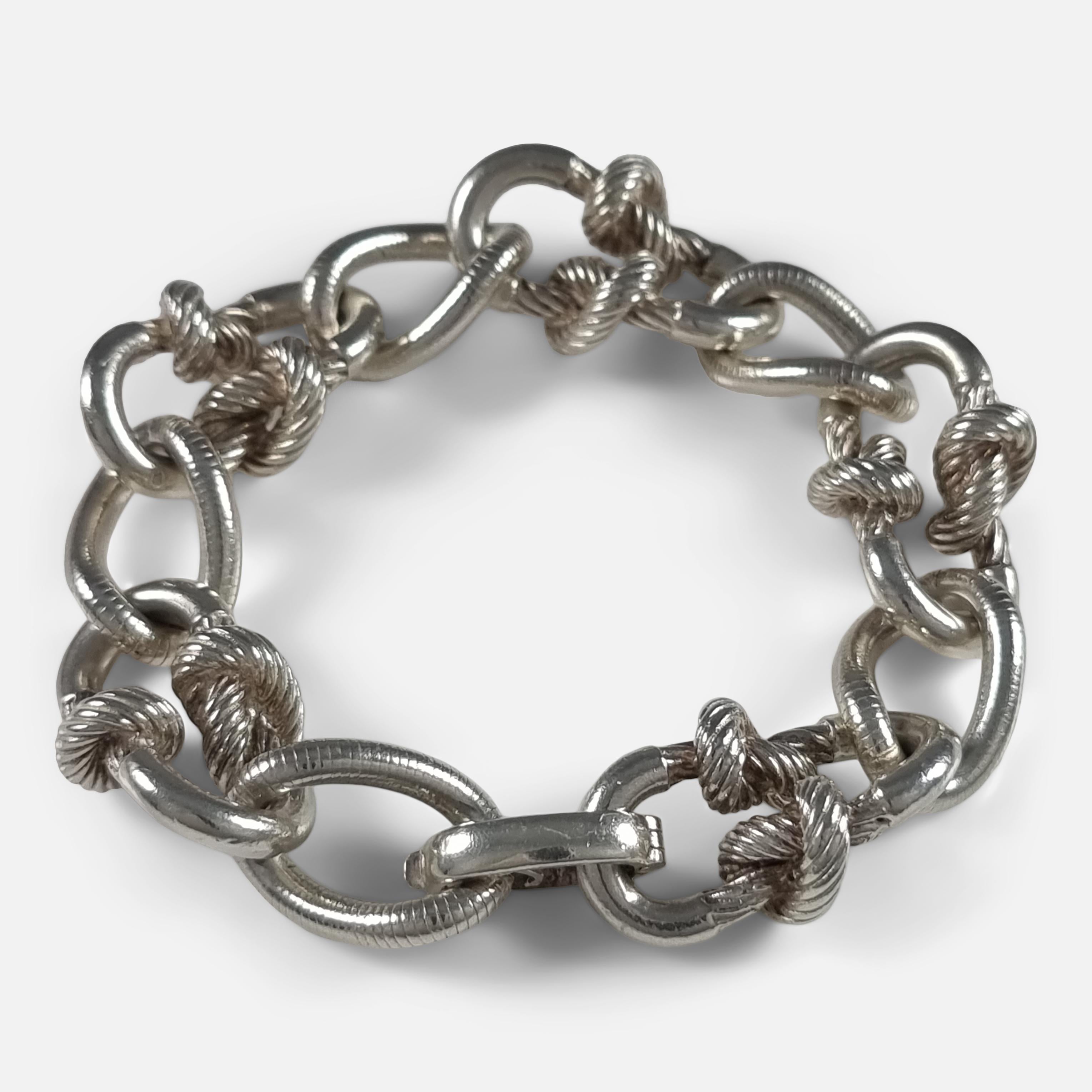 Modern Sterling Silver Knot Link Bracelet, by Grossé, 1971 For Sale