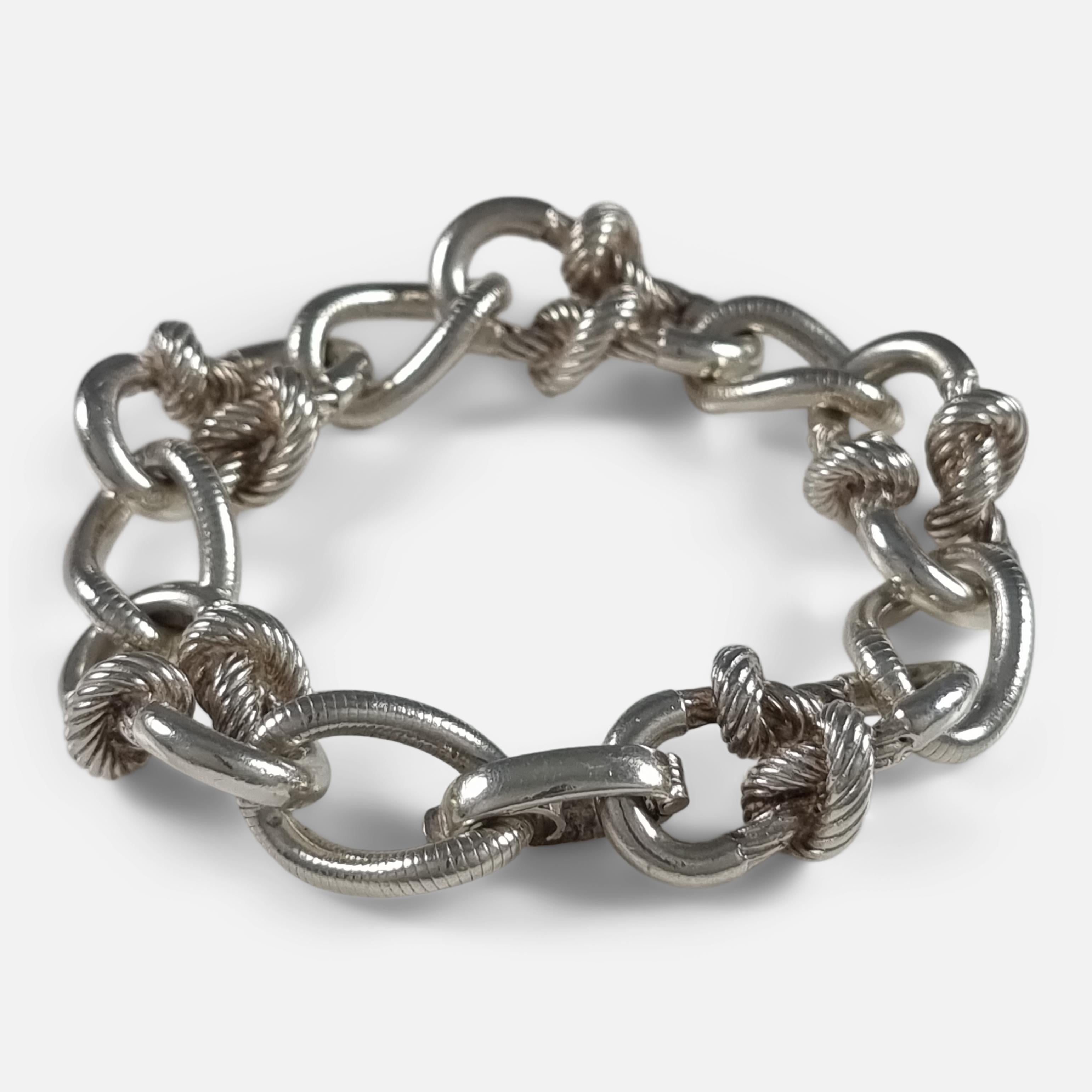Sterling Silver Knot Link Bracelet, by Grossé, 1971 In Good Condition For Sale In Glasgow, GB
