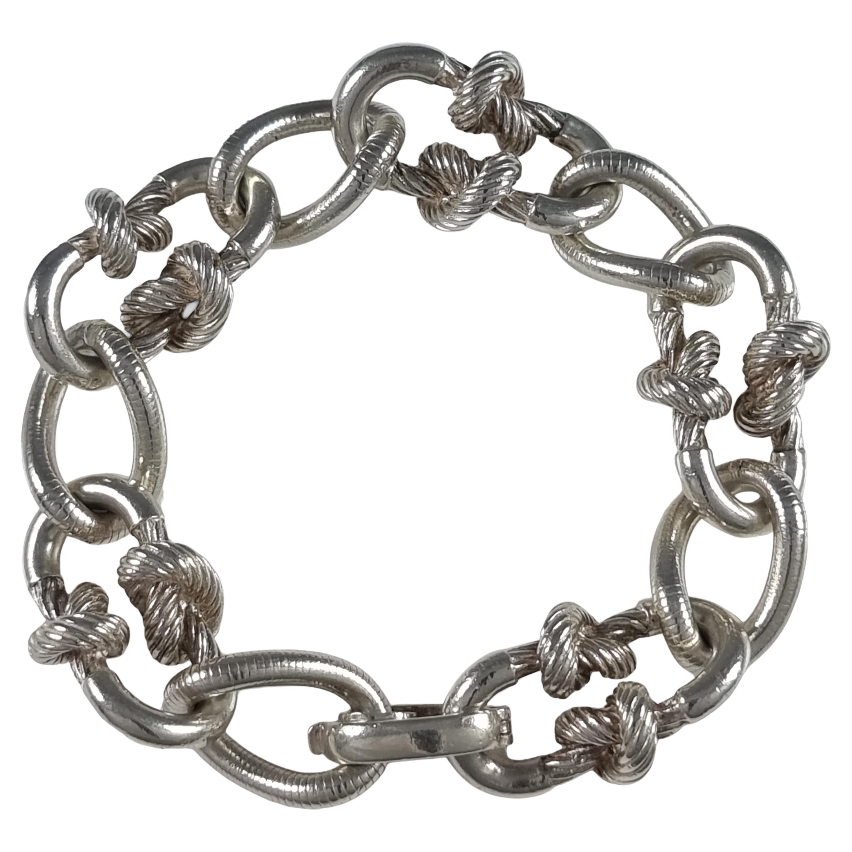 Sterling Silver Knot Link Bracelet, by Grossé, 1971 For Sale