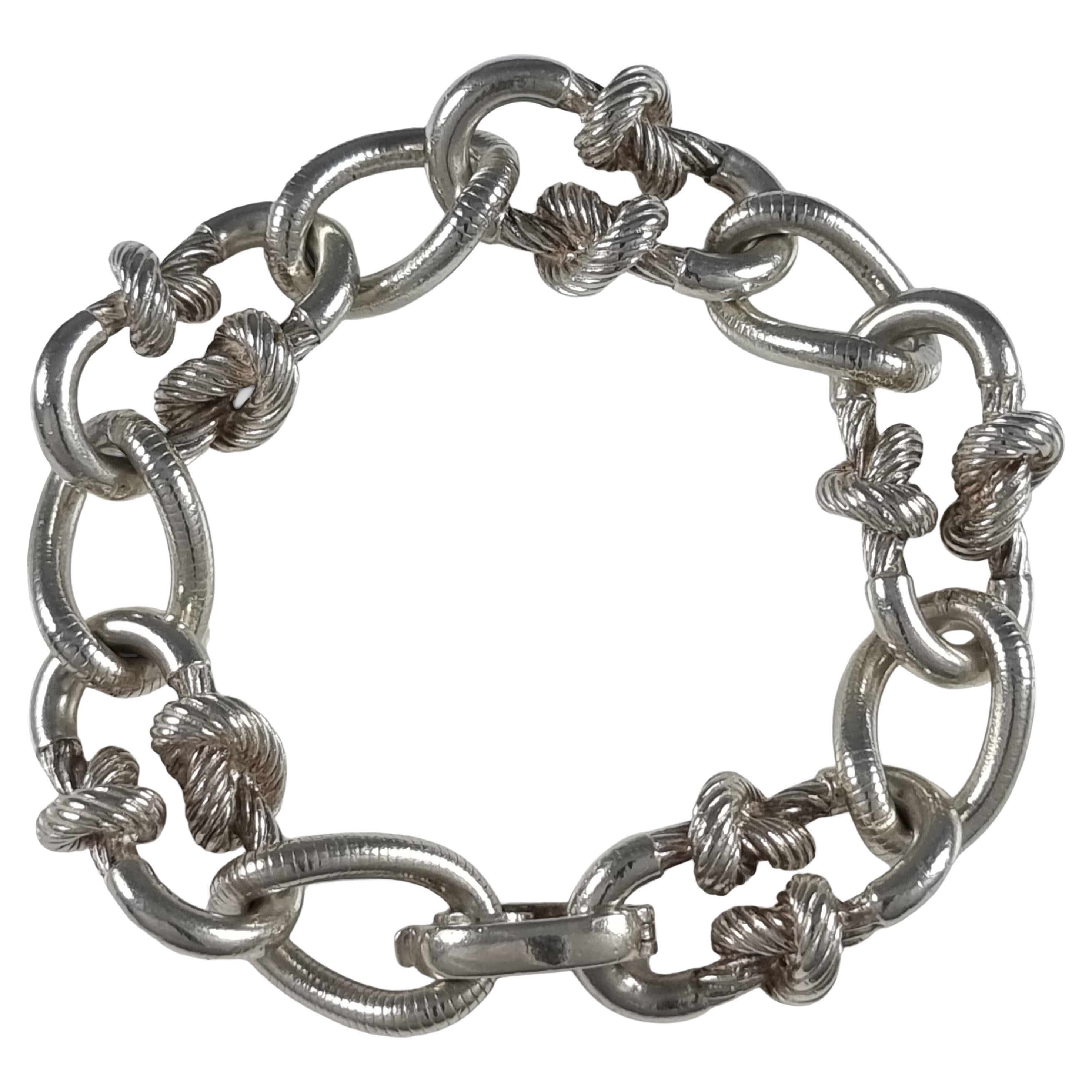 Sterling Silber Knoten Gliederarmband, von Grossé, 1971