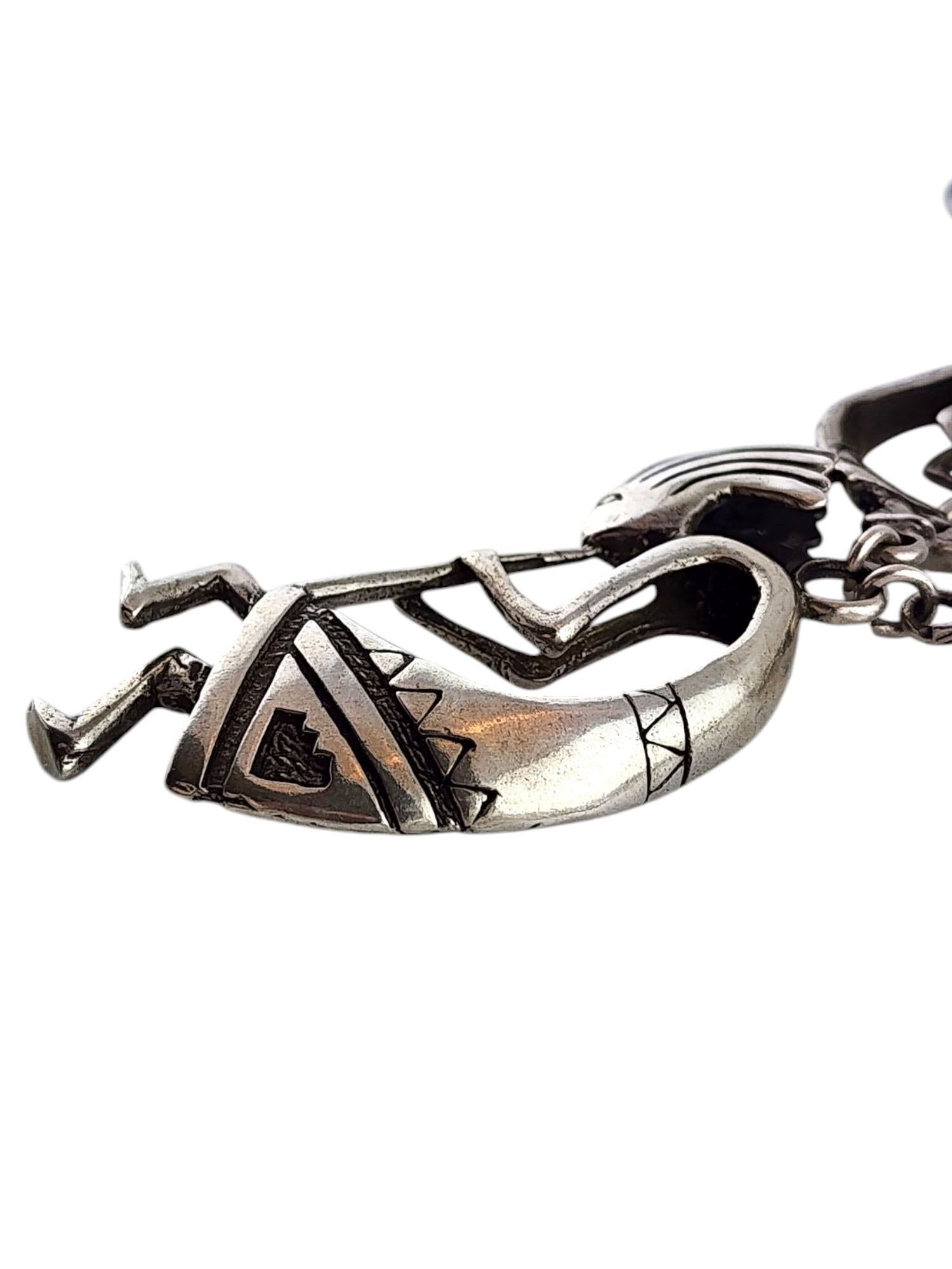 Women's Sterling Silver Kokopelli Fertility Diety Necklace #20080 For Sale