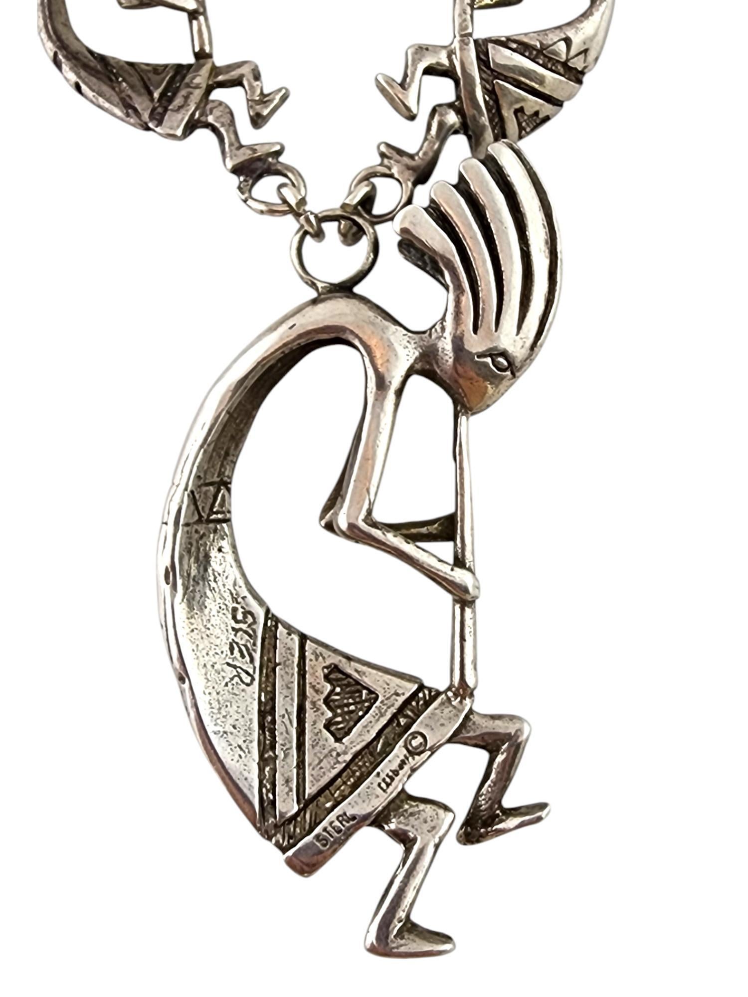 Sterling Silver Kokopelli Fertility Diety Necklace #20080 For Sale 2