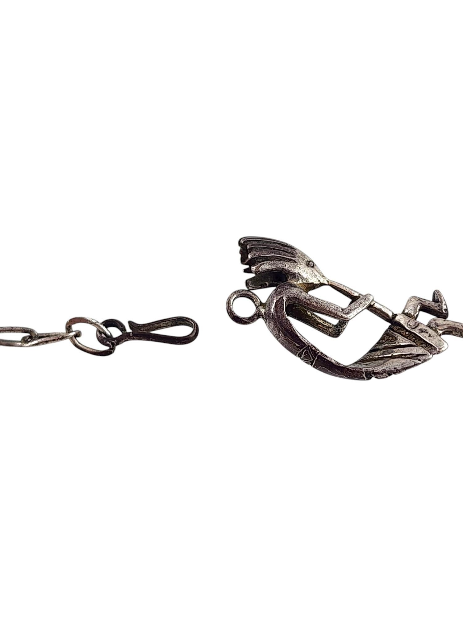 Sterling Silver Kokopelli Fertility Diety Necklace #20080 For Sale 3