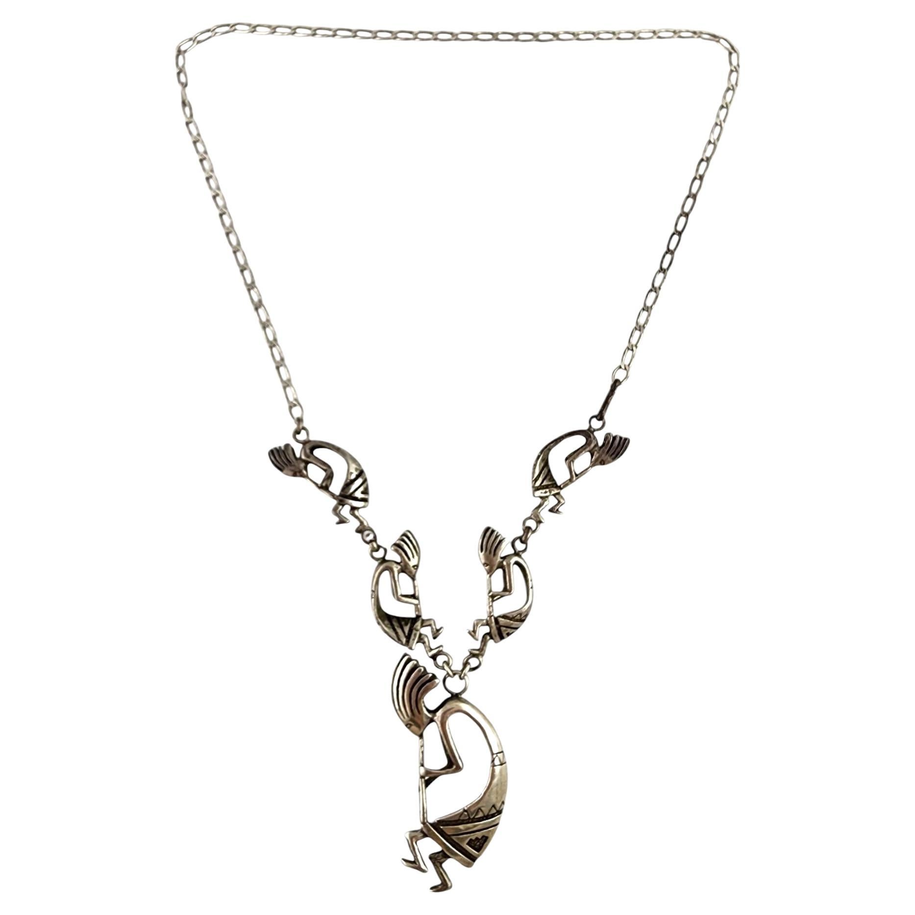 Sterling Silver Kokopelli Fertility Diety Necklace #20080