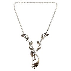 Sterling Silver Kokopelli Fertility Diety Necklace #20080