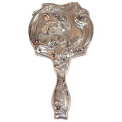 Antique Sterling Silver Ladies Hand Mirror