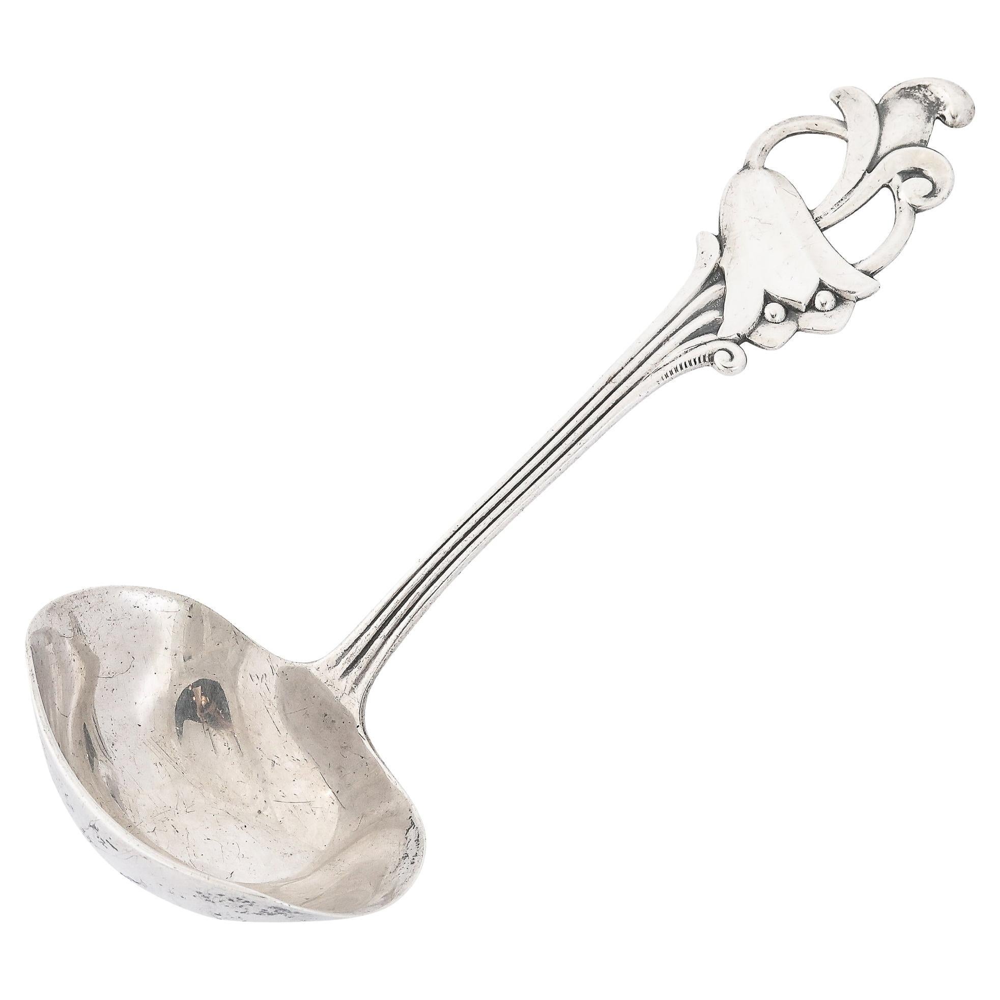 Sterling Silver Ladle in Norwegian Blue Bell Pattern signed Thorvald Marthinsen For Sale