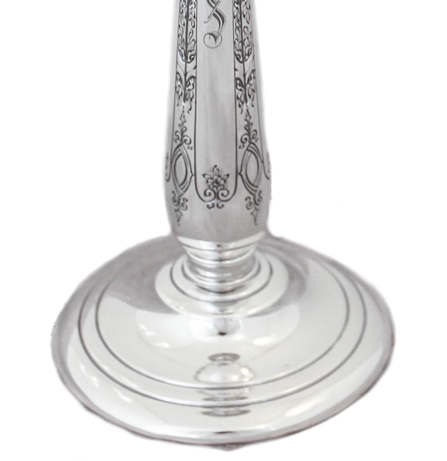 Early 20th Century Sterling Silver “Lady Diana” Candlesticks