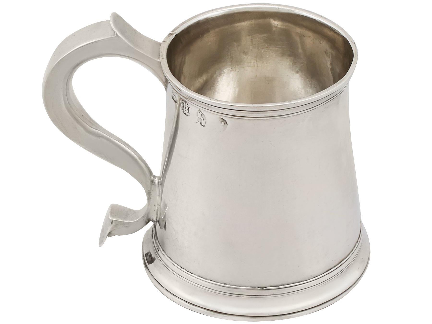 English Antique George II Sterling Silver Ladies Mug by George Bulman, 1728