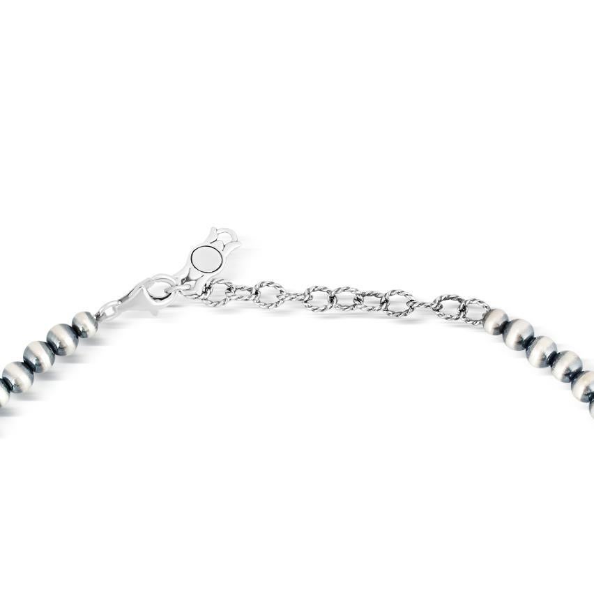 Taille ovale Collier de fleurs de courge en Lapis Concha en argent Sterling, 17