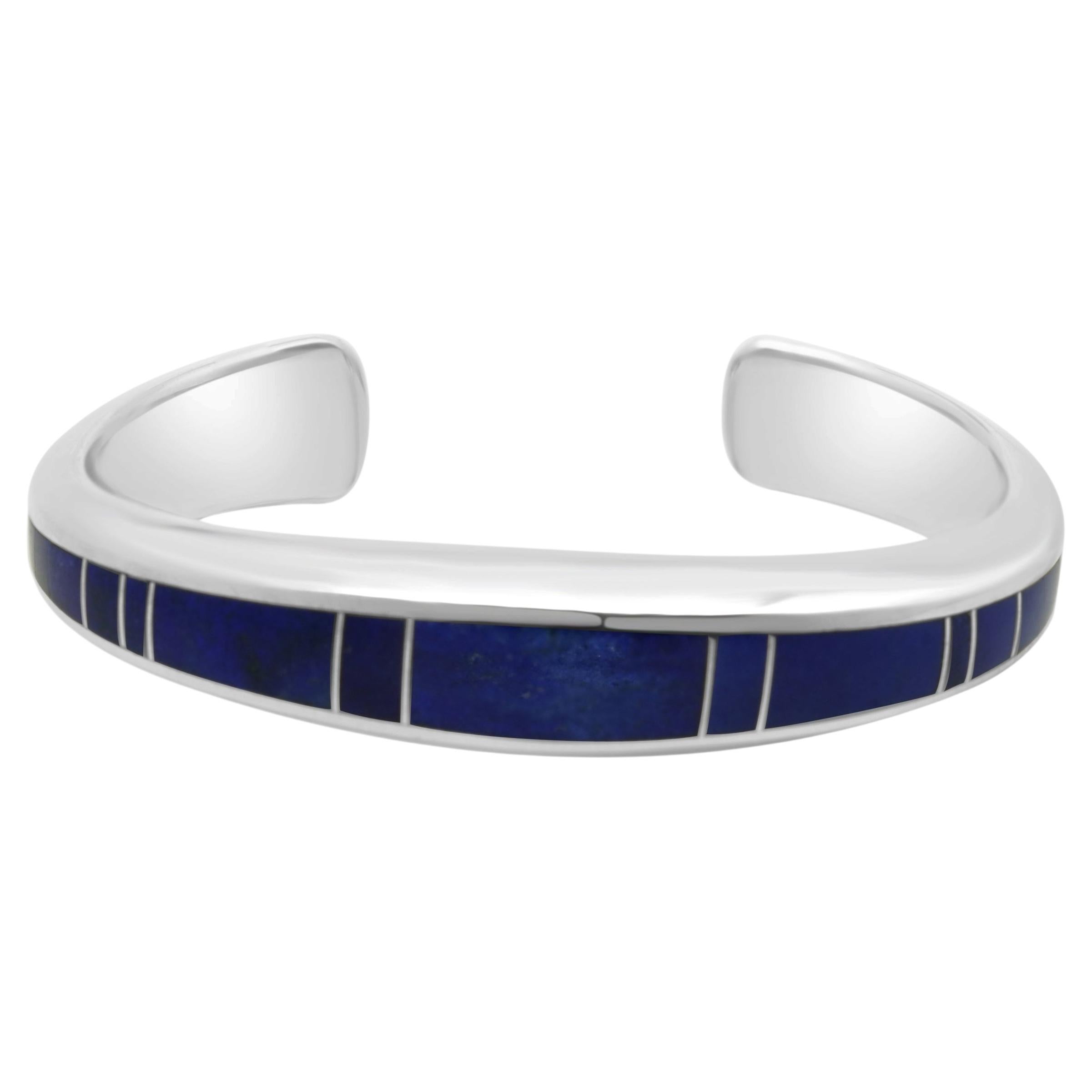 Sterling Silver Lapis Cuff Bracelet