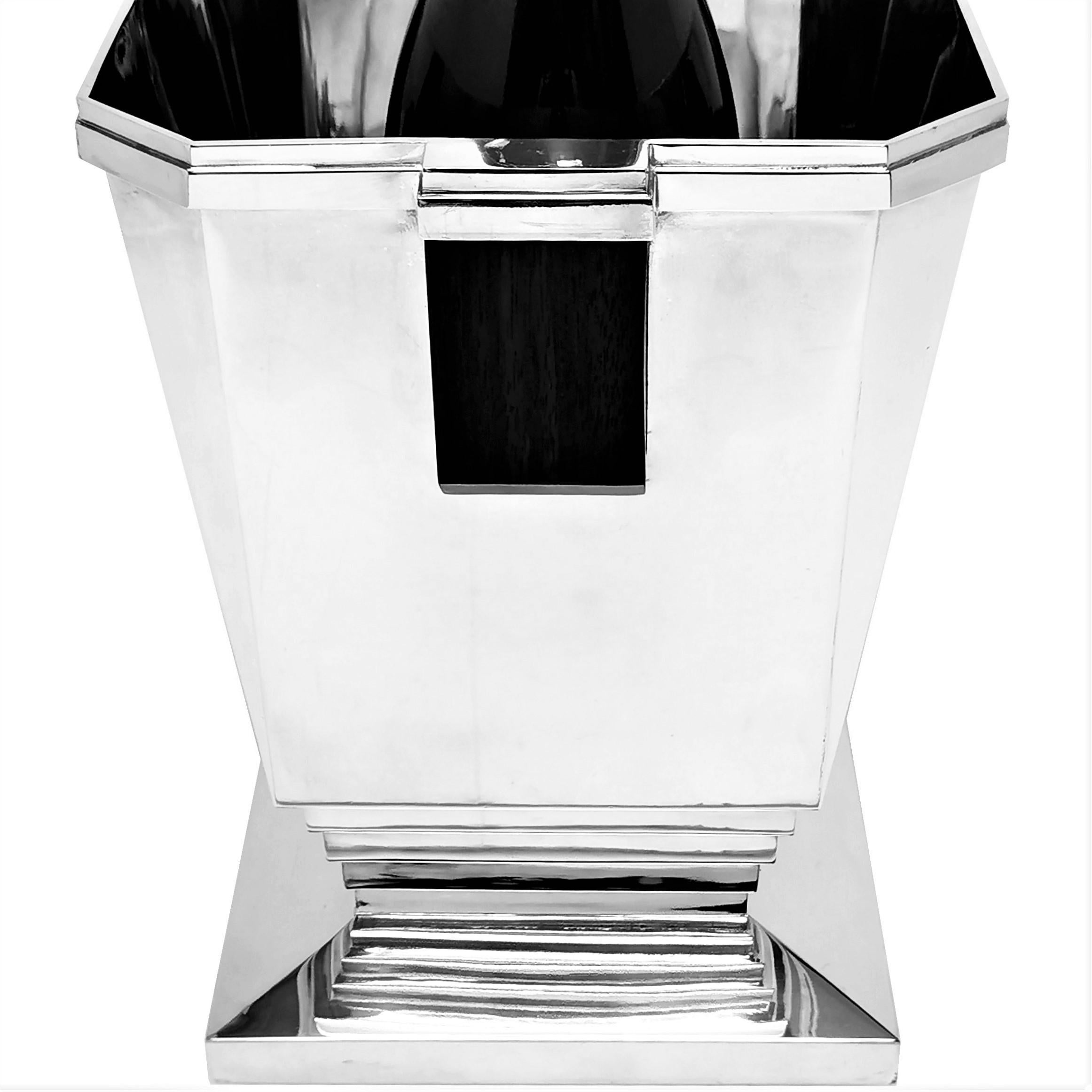 Sterling Silver Large Art Deco Style Wine / Champagne Coolers, 2022 For Sale 2