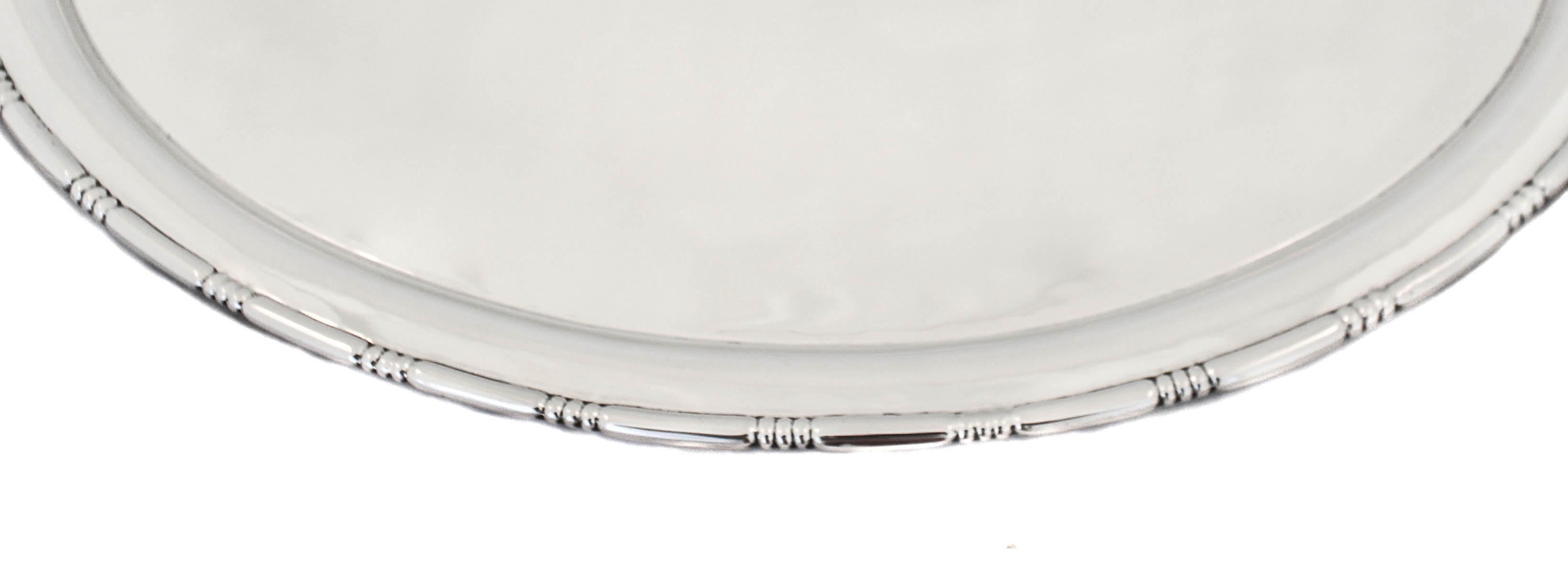 American Sterling Silver Large Art Deco Tray For Sale