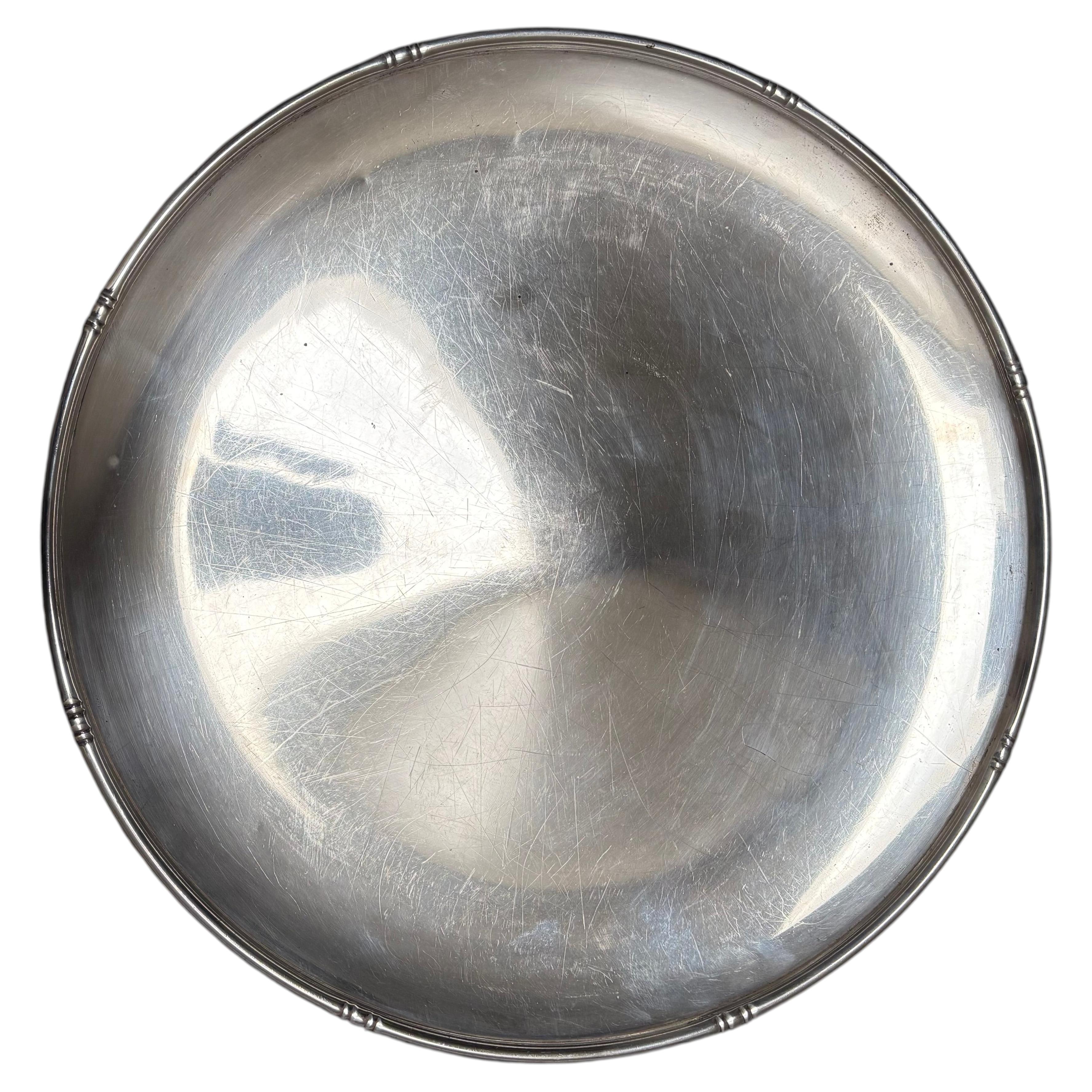 Sterling silver large heavy platter/tray/centerpiece by Woodside Sterling Co For Sale