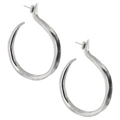 Sterling Silver Large Kiki Hoop Earrings by Ariana Boussard-Reifel