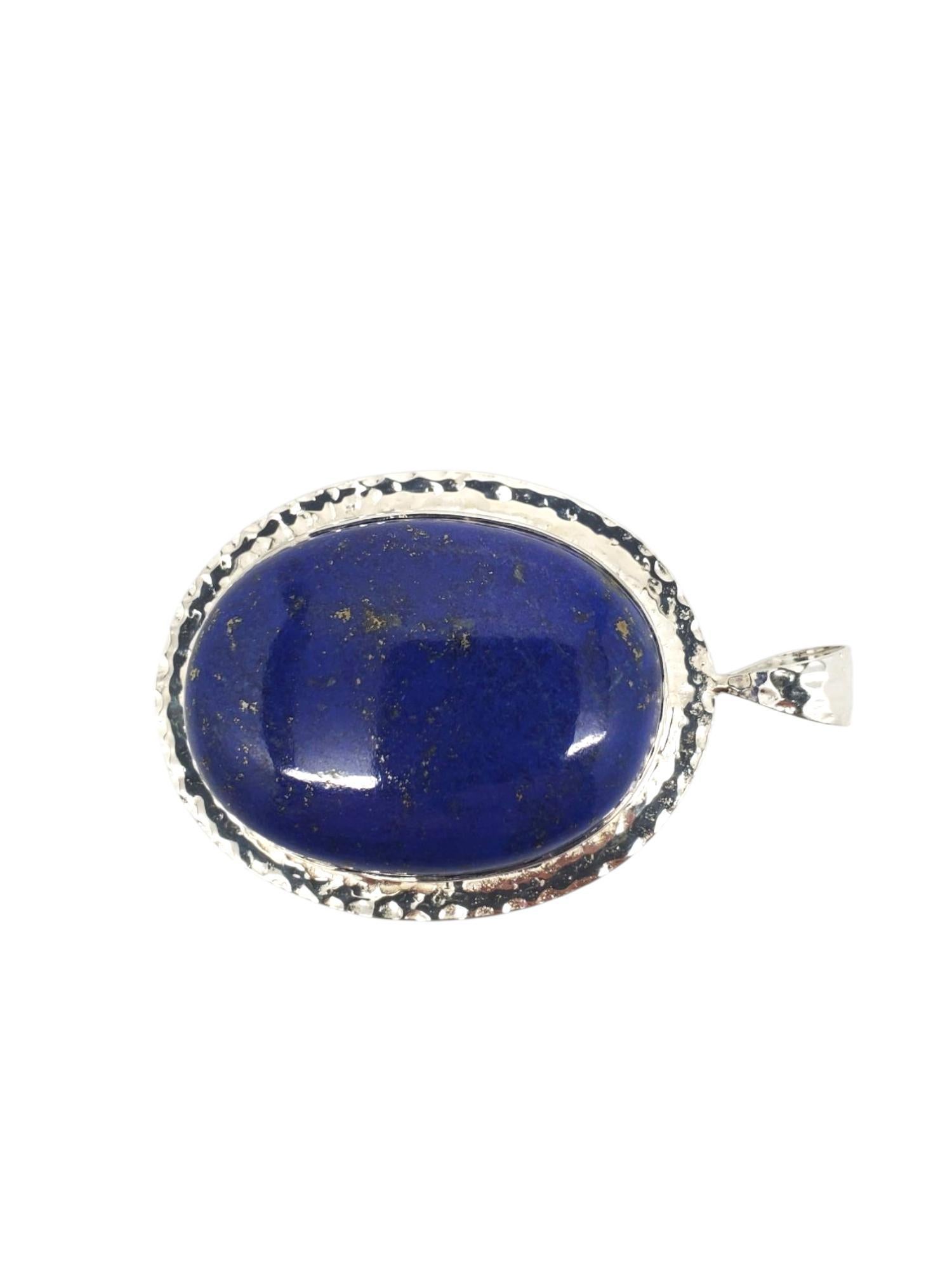 Cabochon Ciondolo ovale grande in lapislazzuli in argento Sterling #21221 in vendita