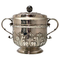 Sterling Silver Large Porringer 
Cover London 1897 Edward Barnard 
Sons