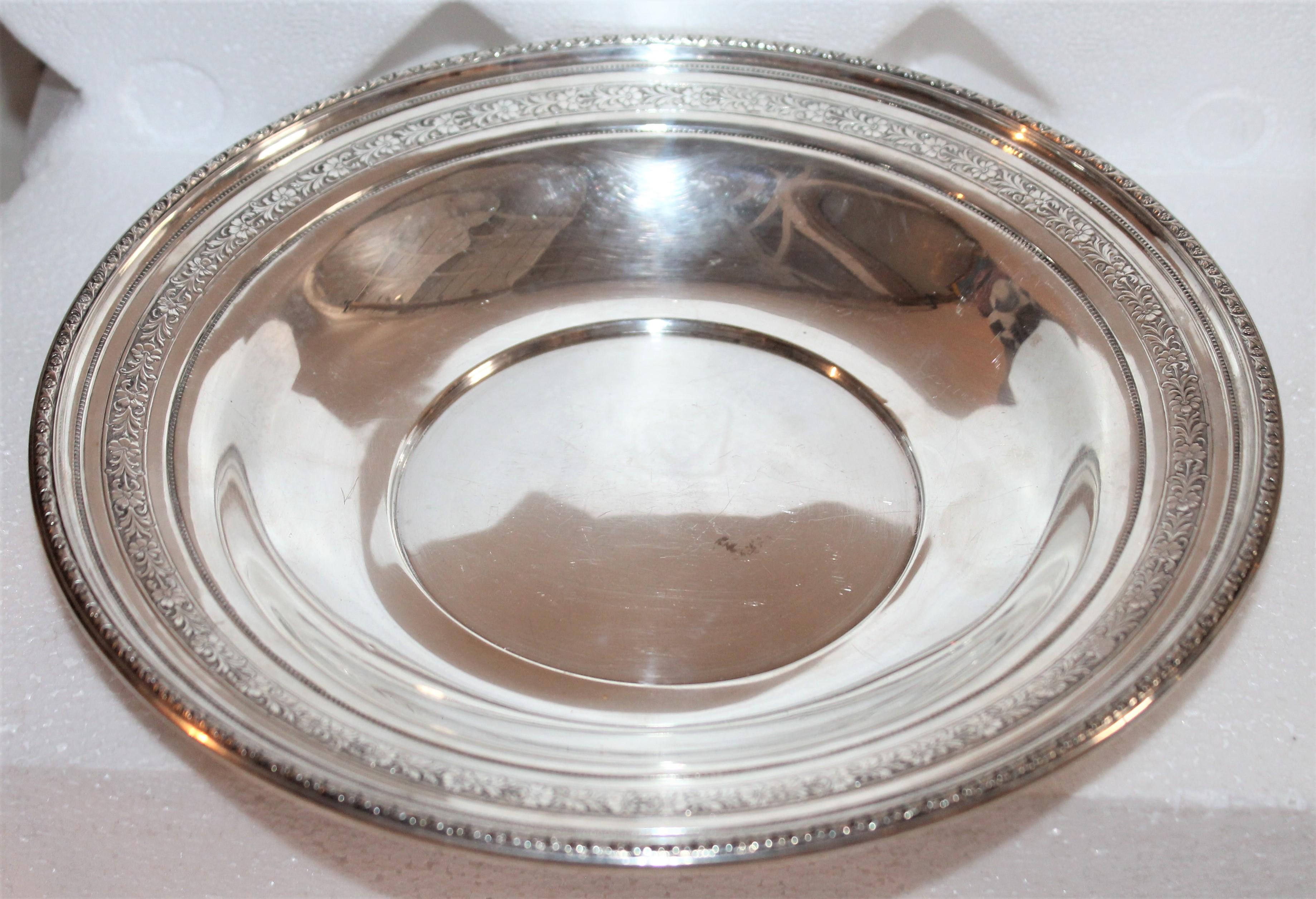 Black star and Gorham sterling silver platter - Both sterling silver serving bowls have good weight and in good condition.
Measures: 10.5 diameter x 1 depth
Virginia carvel sterling silver pat September 39, 1924
Measures: 10 diameter x 1.5 depth.