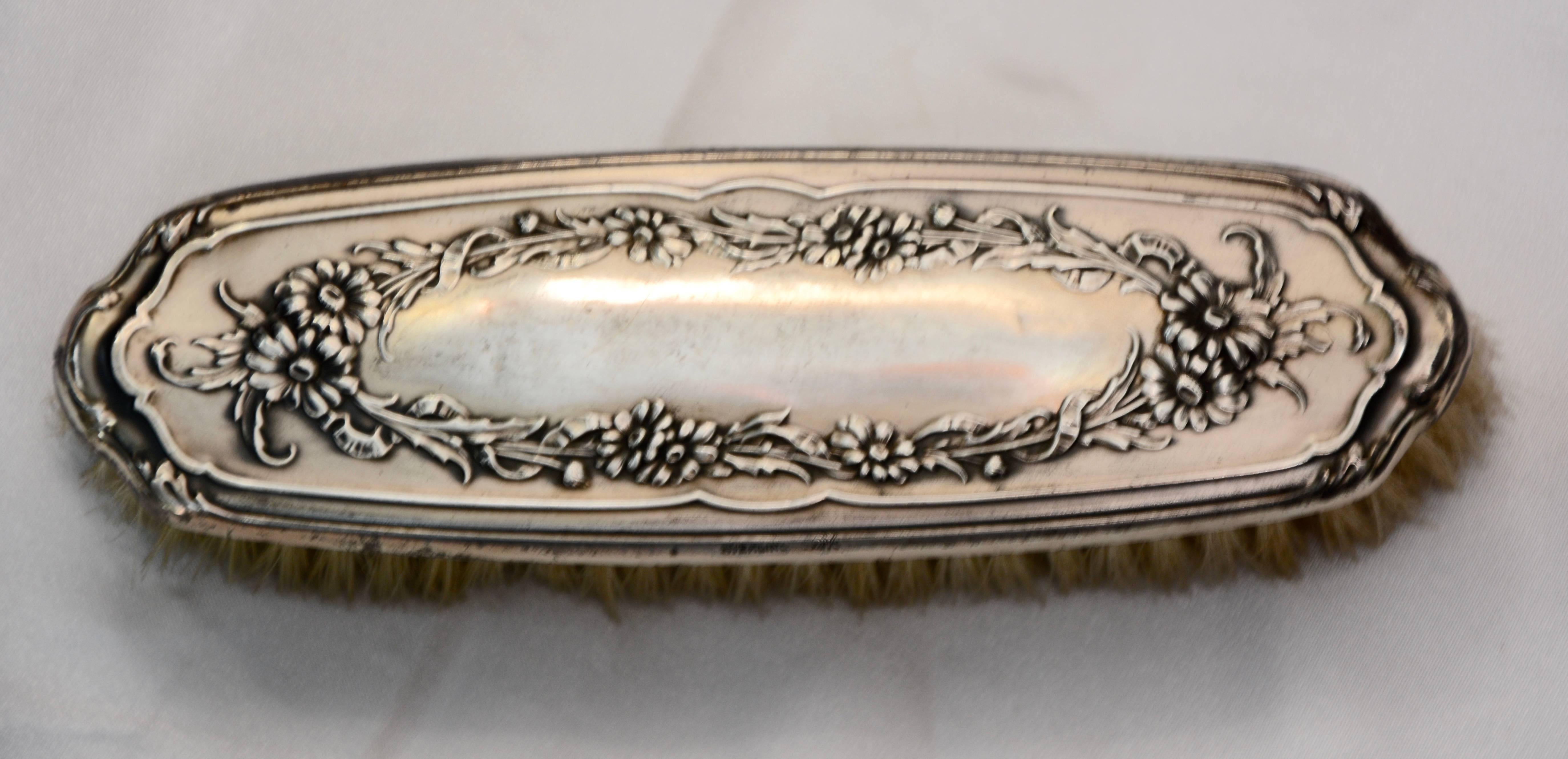 vintage silver brush