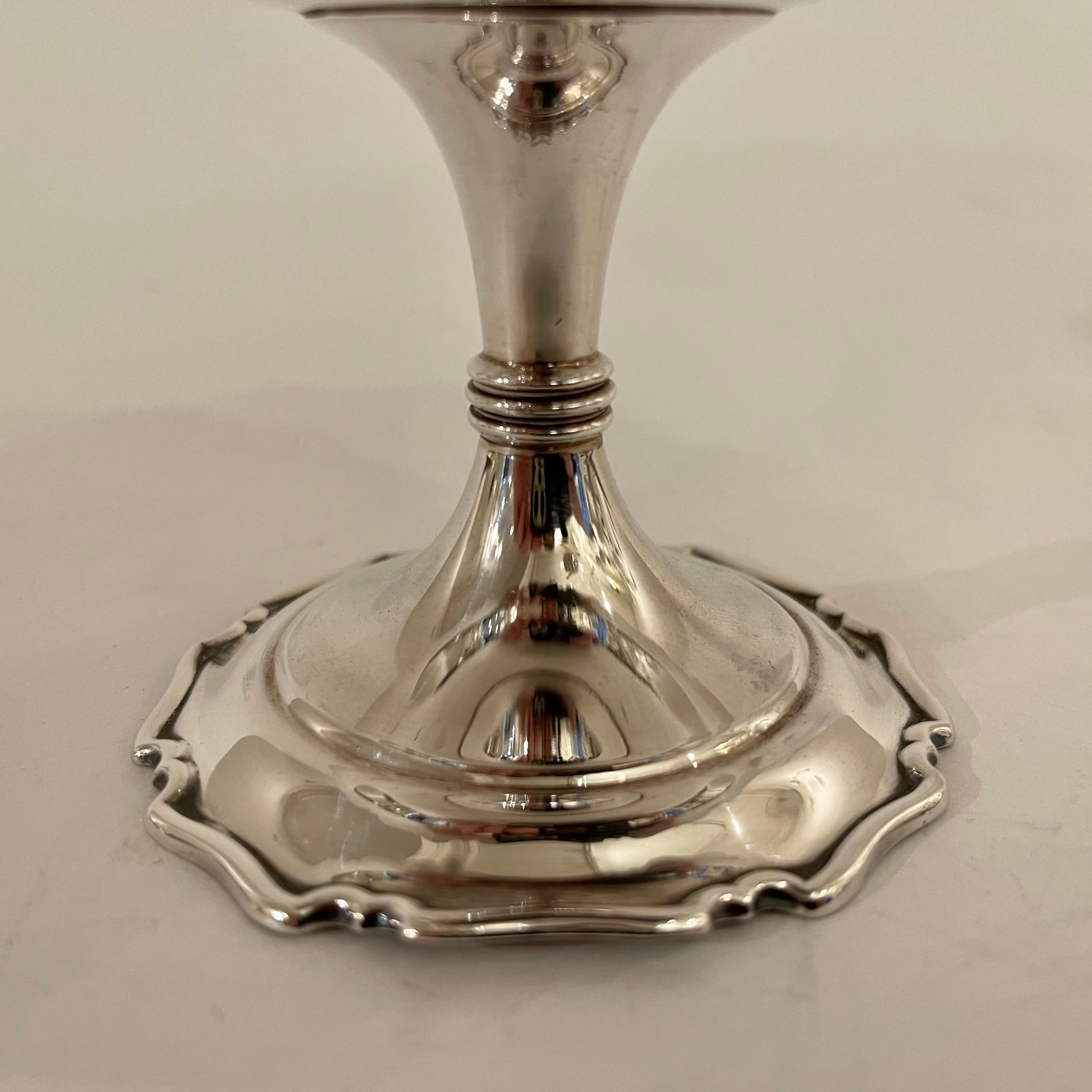 Early 20th Century Sterling Silver Late Edwardian Tazza Dish, Atkin Brothers, Sheffield, 1913 For Sale