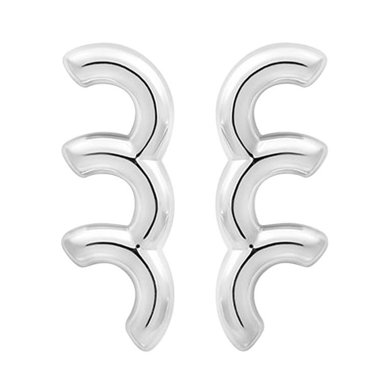 Sterling Silver Leap Earring For Sale