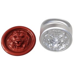 Used Sterling Silver Leo Lion Signet Wax Seal Ring