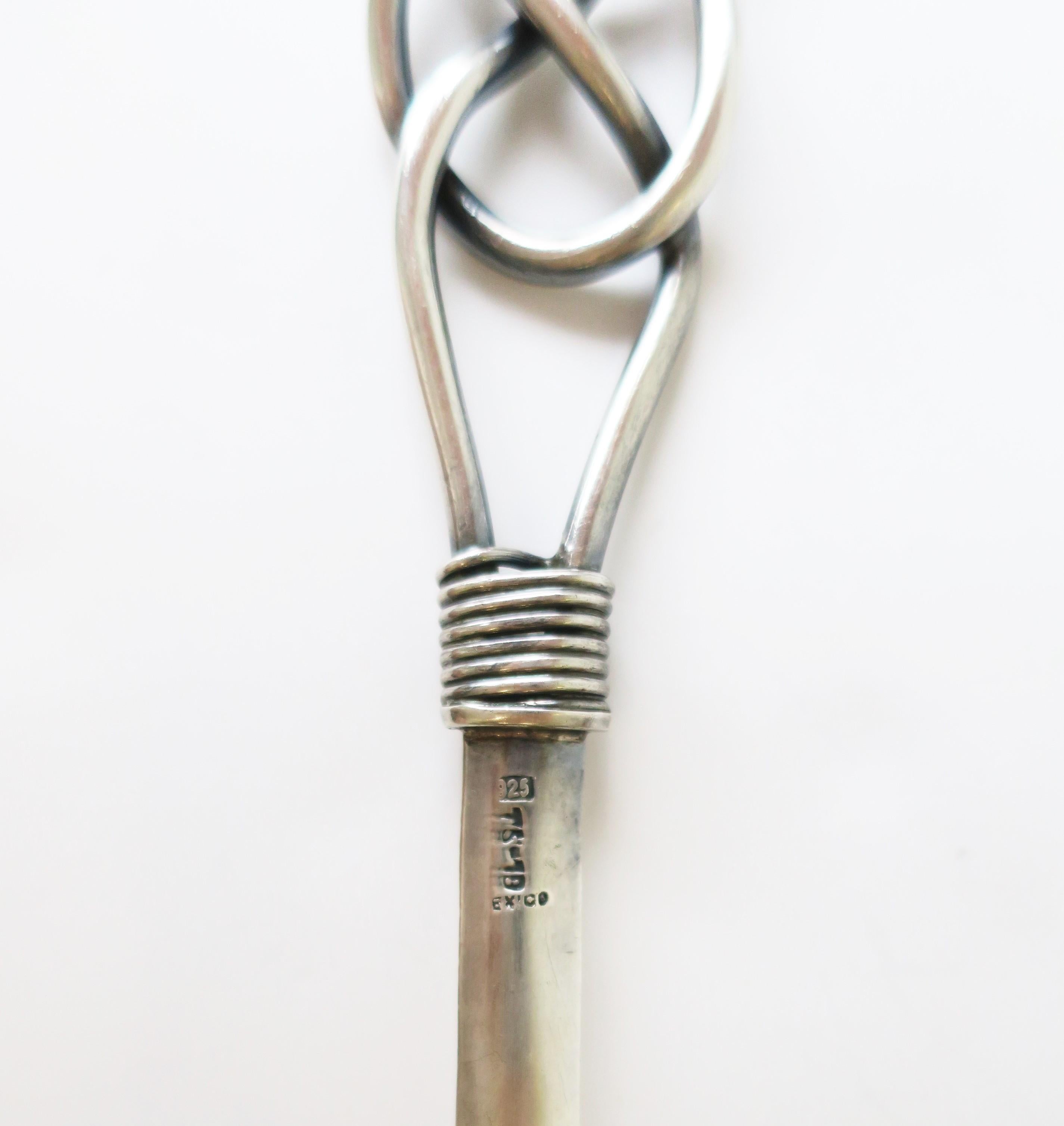 Sterling Silver Letter Opener with Braided Handle in the style of Hermes 7