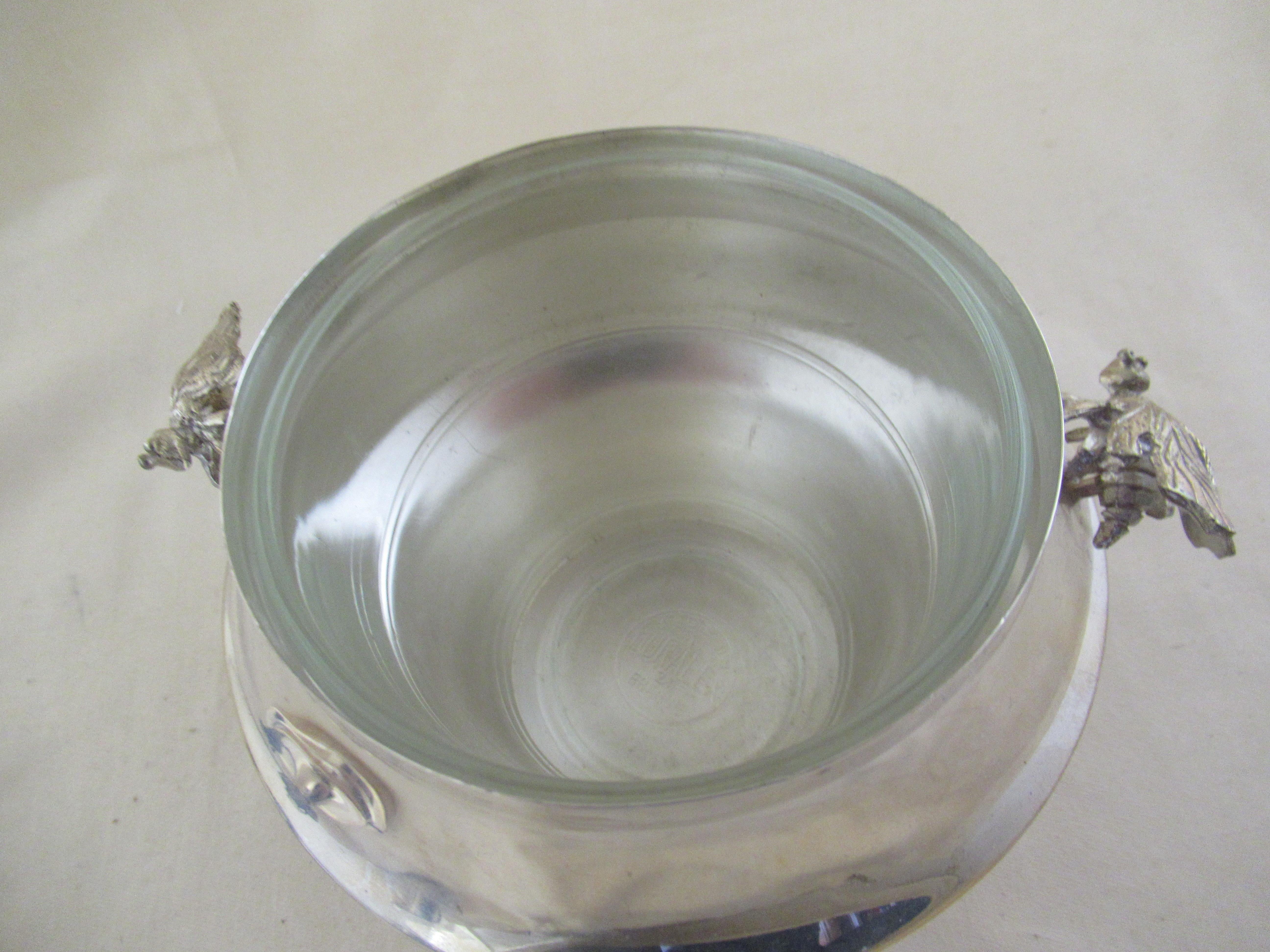 Hand-Crafted Sterling Silver Lidded Honey Pot & Liner with 4 Bees, Made in Israel For Sale