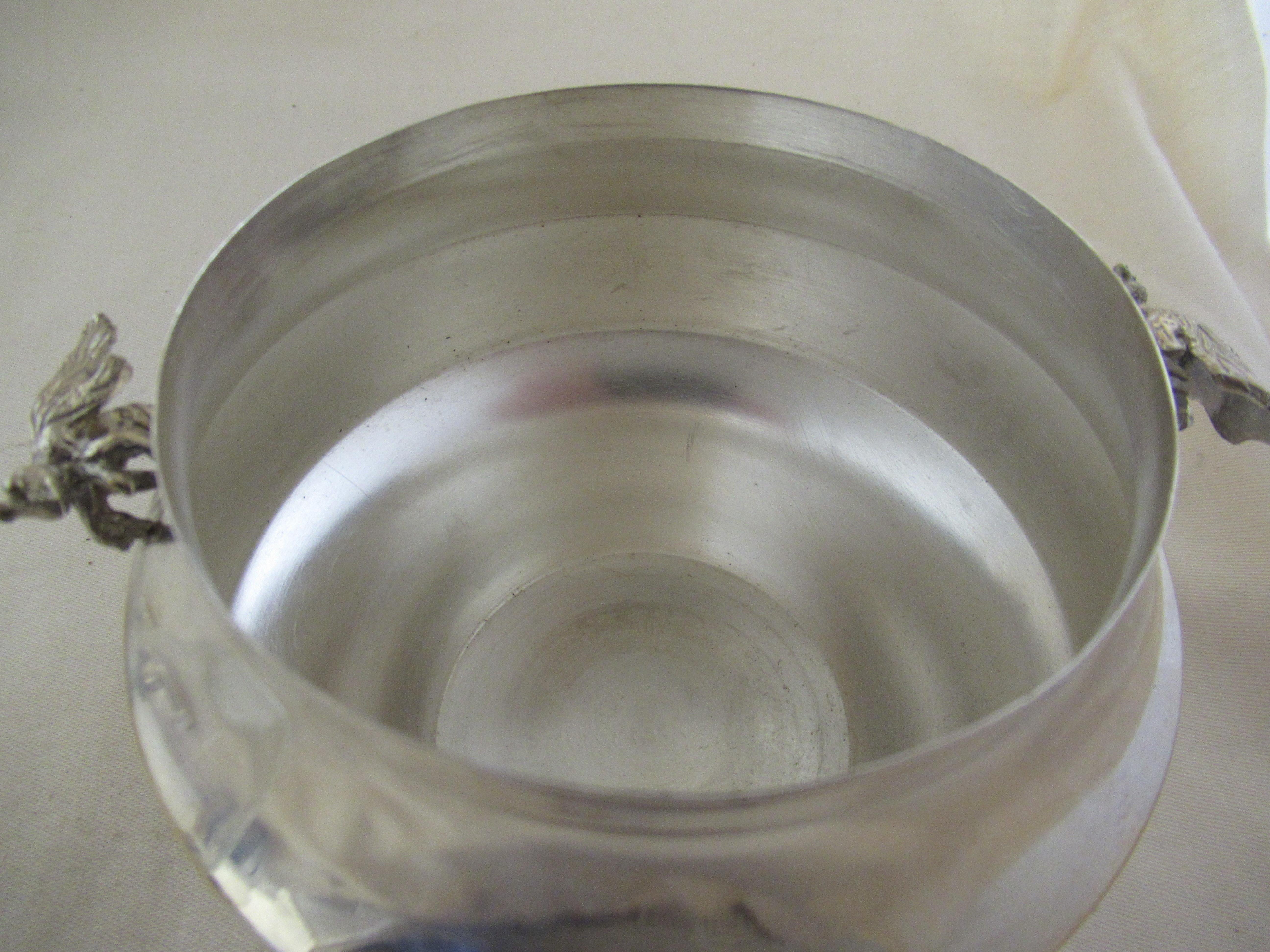 20th Century Sterling Silver Lidded Honey Pot & Liner with 4 Bees, Made in Israel For Sale