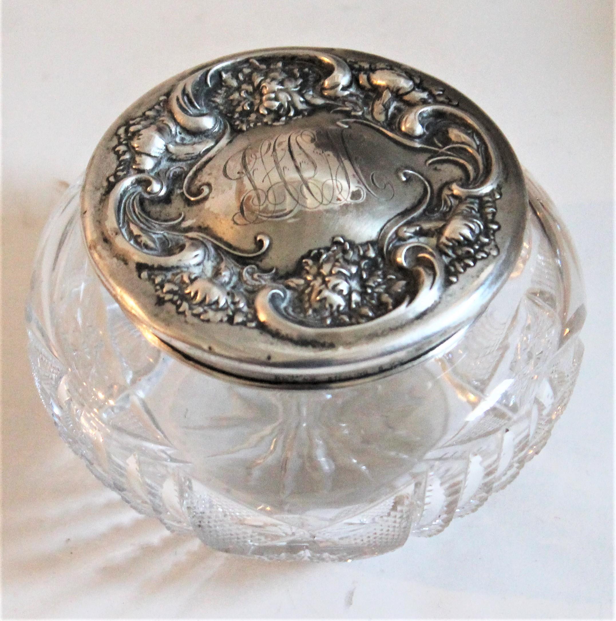 Sterling Silver Lided Powder Jars Collection of Five For Sale 5