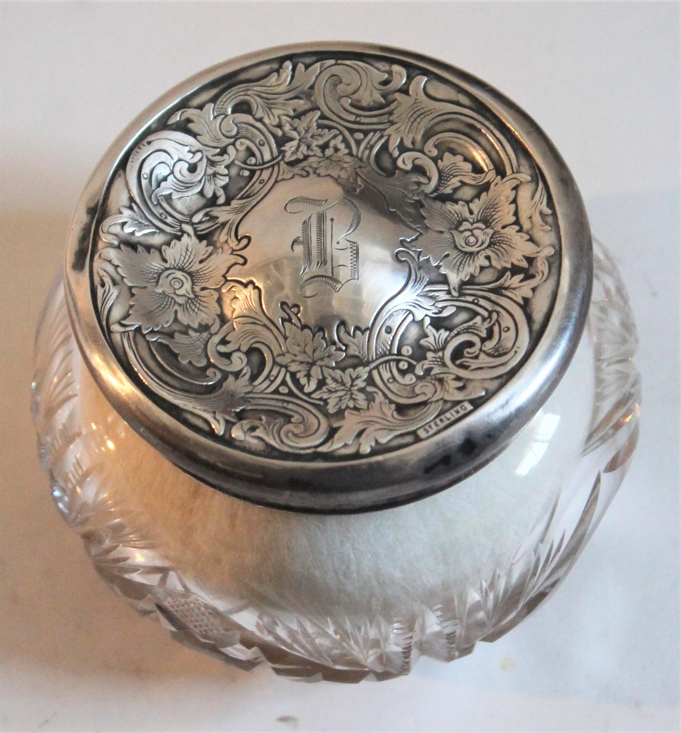 Other Sterling Silver Lided Powder Jars Collection of Five For Sale