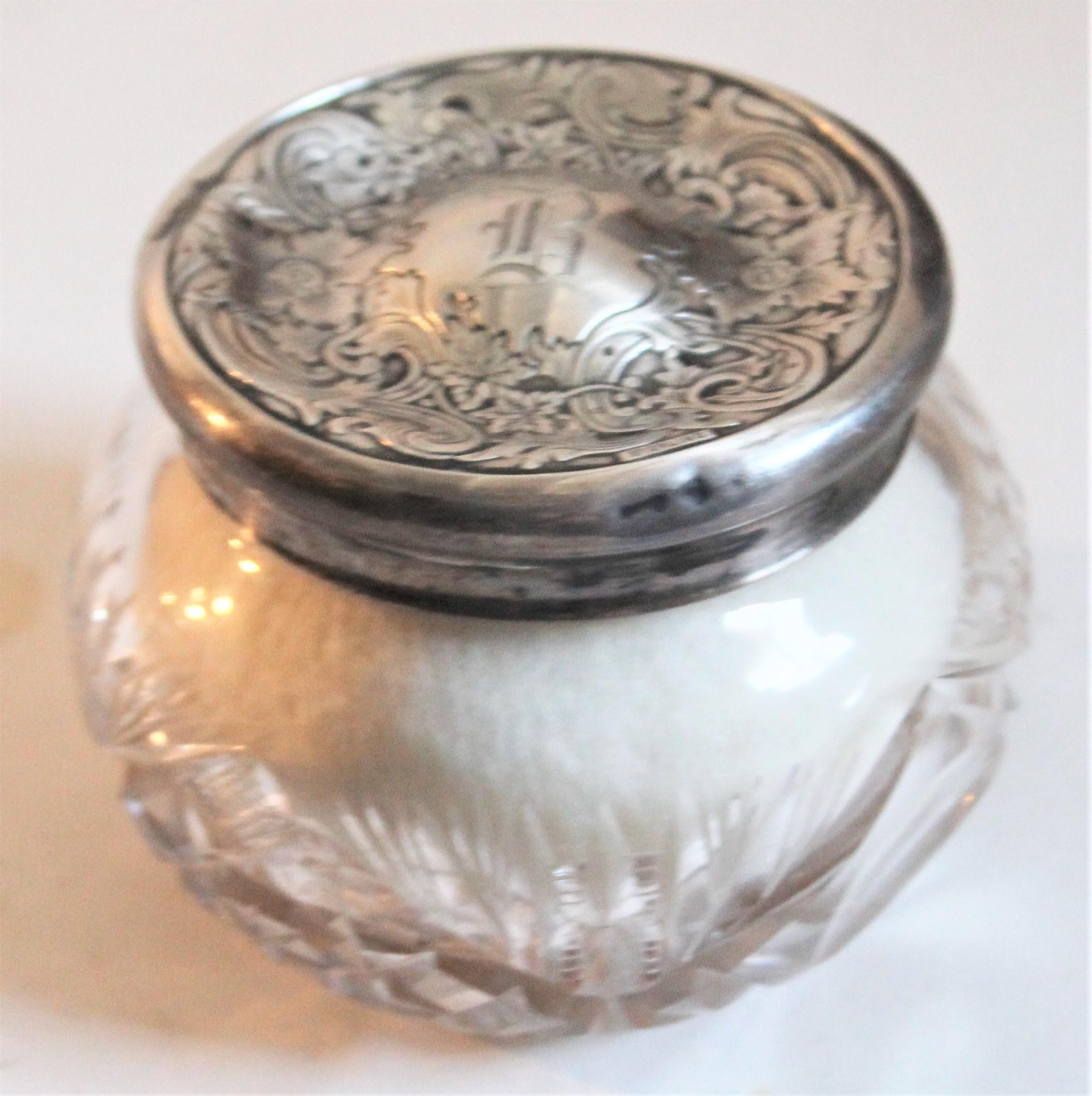 American Sterling Silver Lided Powder Jars Collection of Five For Sale